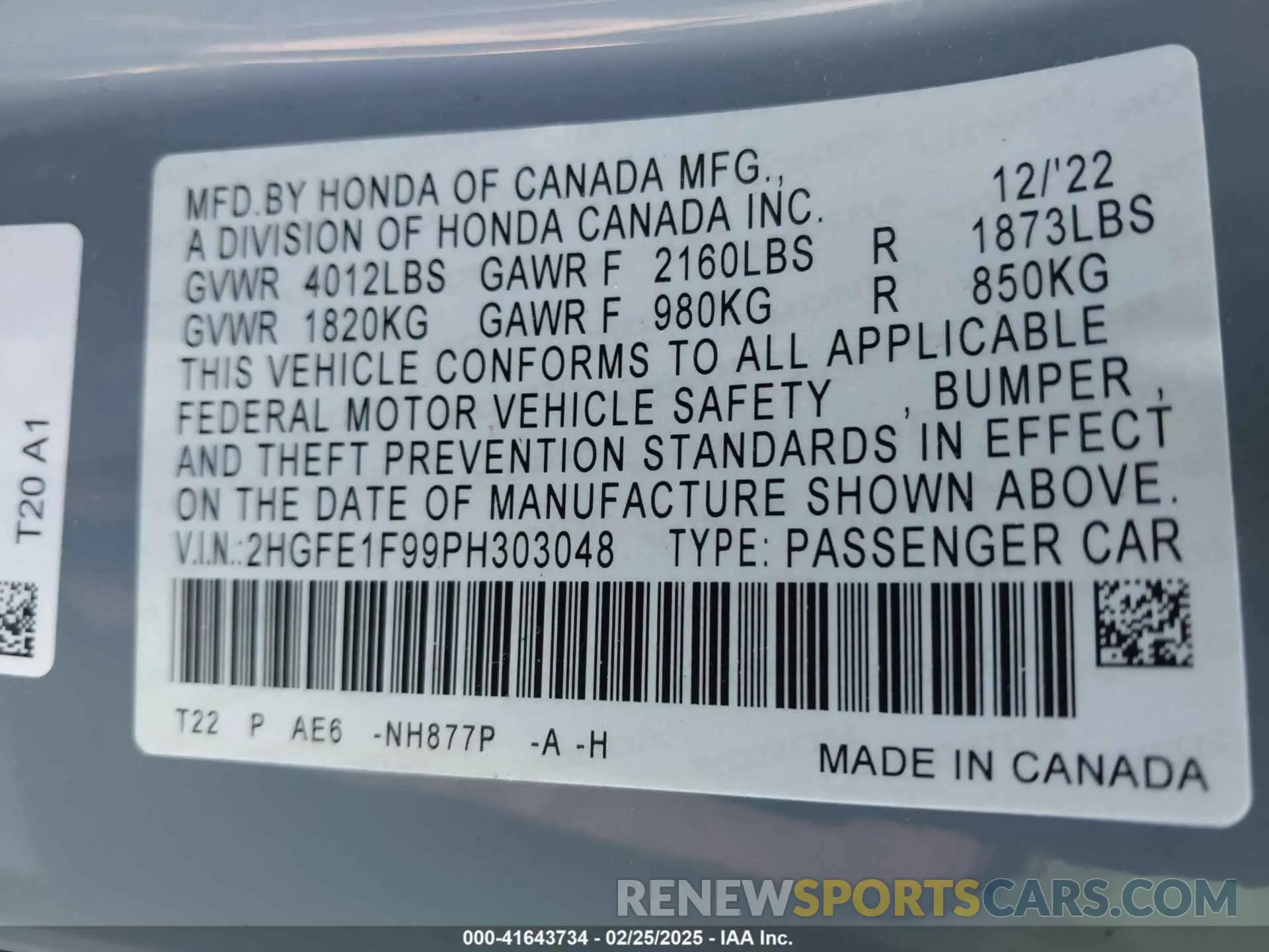 9 Photograph of a damaged car 2HGFE1F99PH303048 HONDA CIVIC 2023