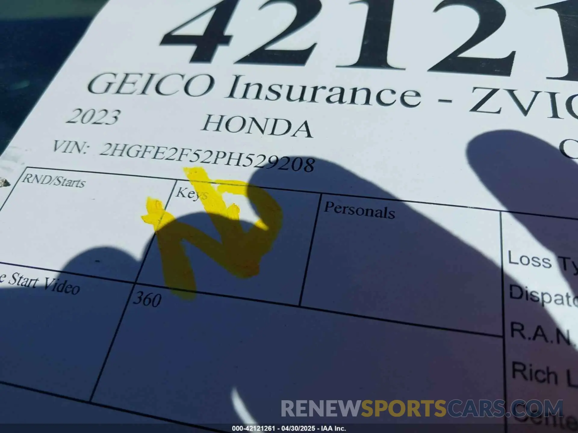 11 Photograph of a damaged car 2HGFE2F52PH529208 HONDA CIVIC 2023