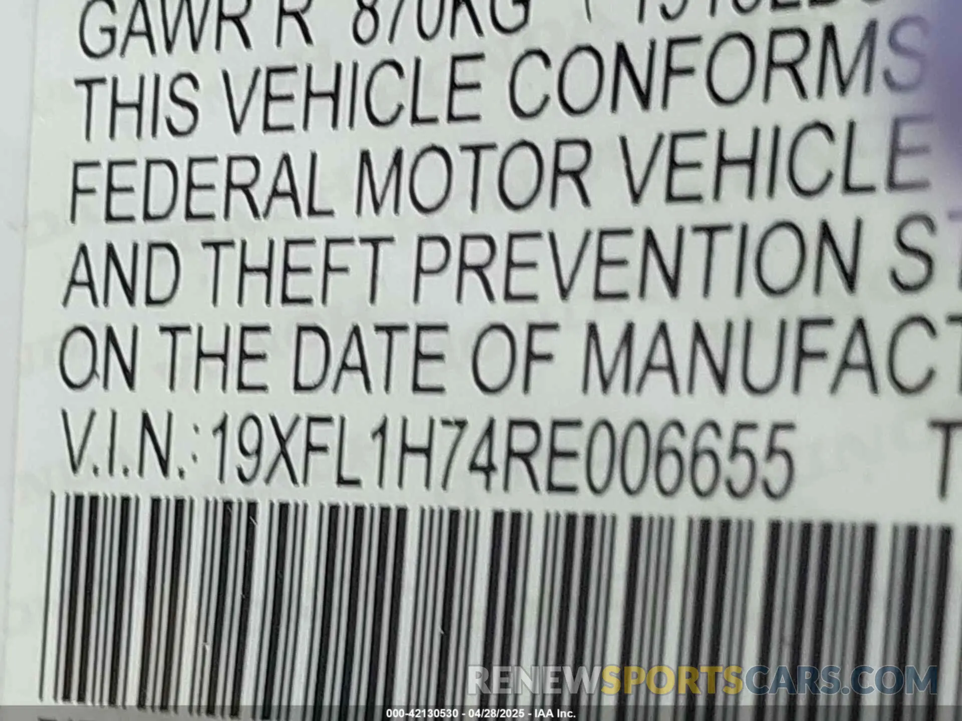 9 Photograph of a damaged car 19XFL1H74RE006655 HONDA CIVIC 2024