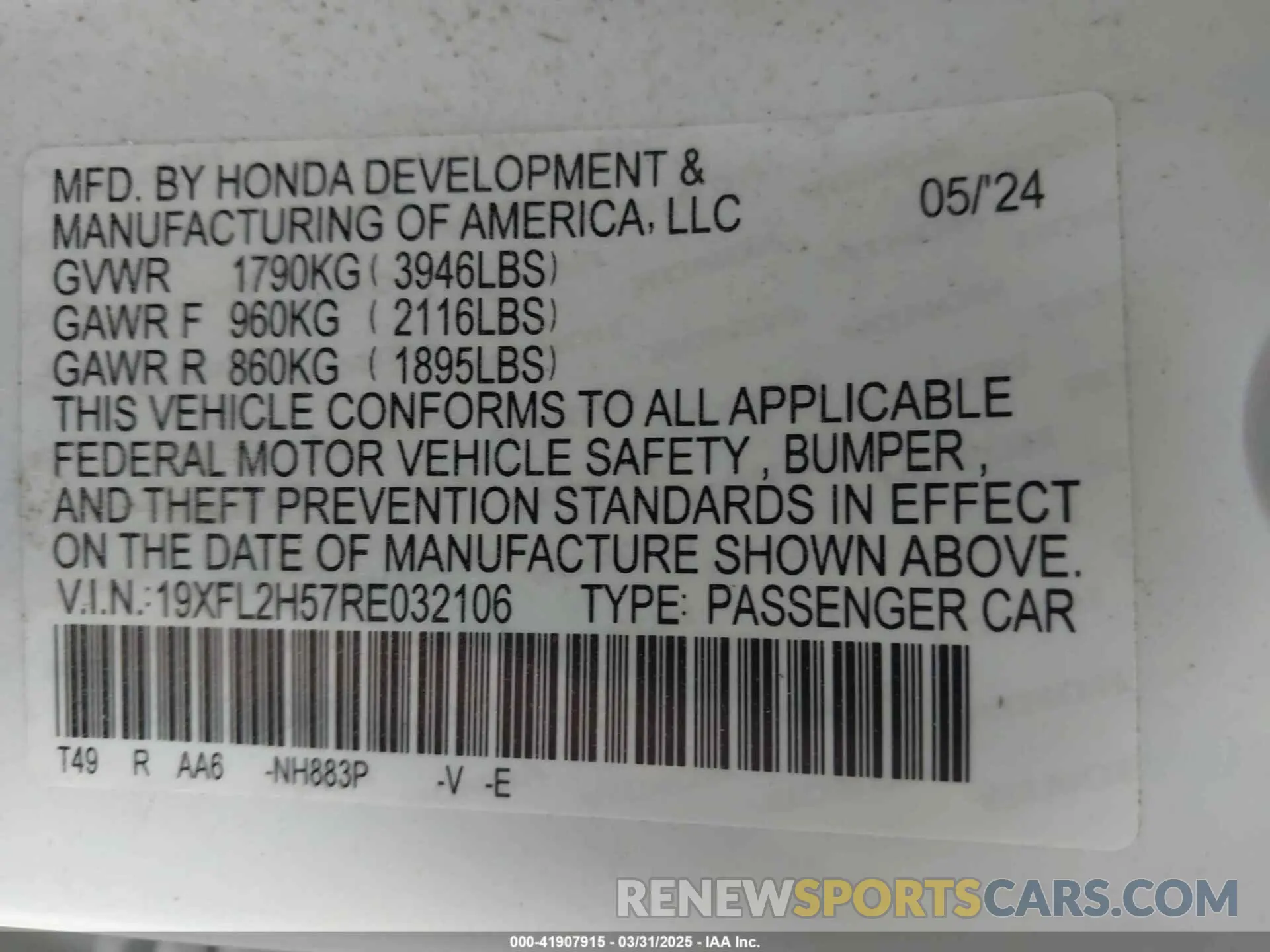 9 Photograph of a damaged car 19XFL2H57RE032106 HONDA CIVIC 2024