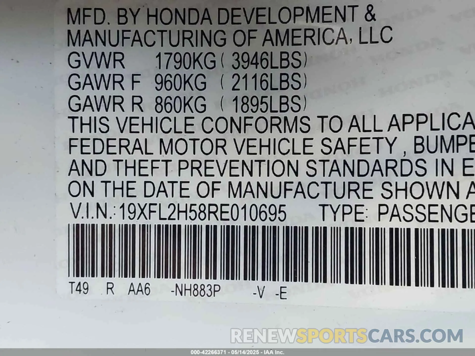 9 Photograph of a damaged car 19XFL2H58RE010695 HONDA CIVIC 2024