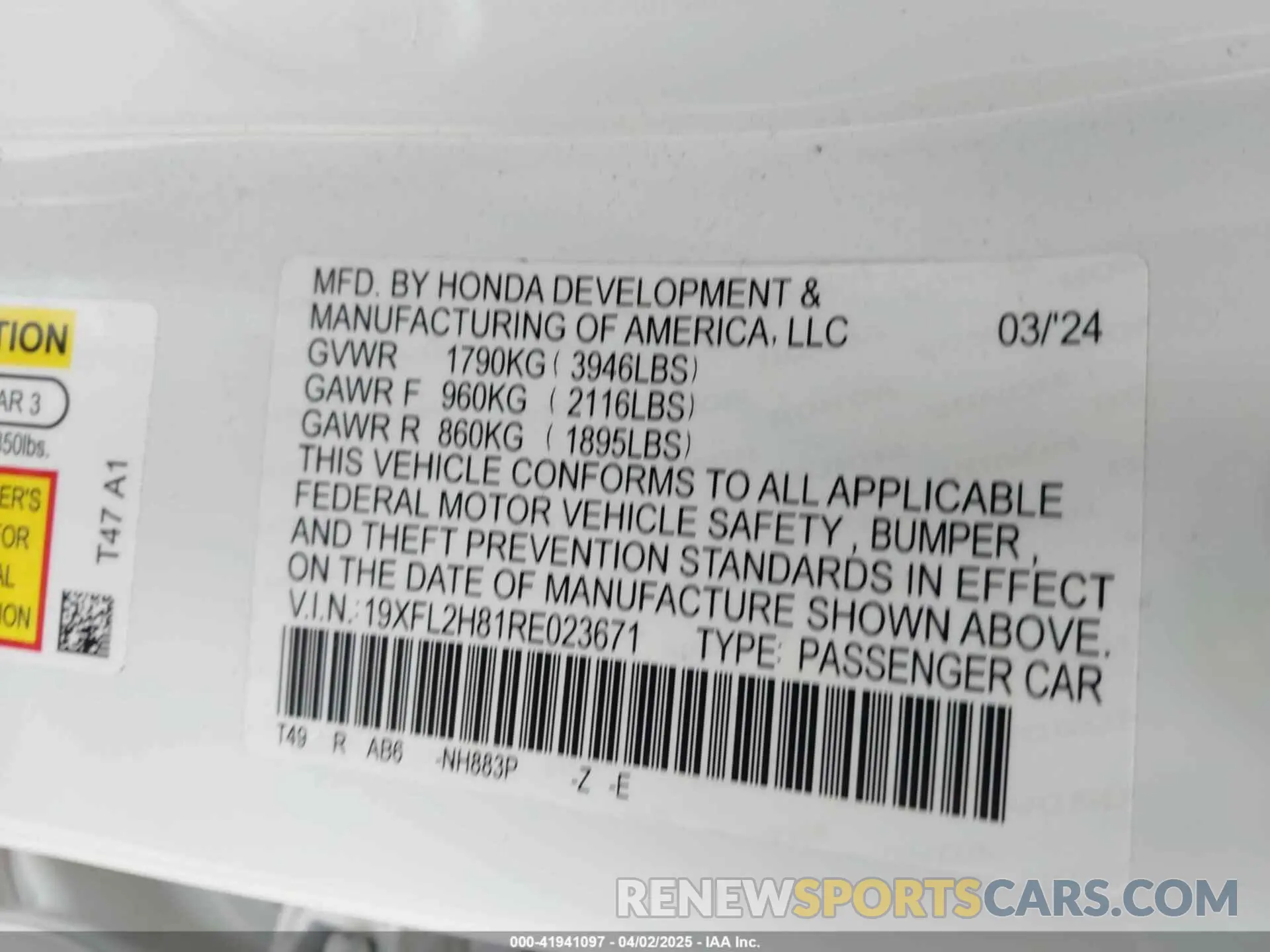 9 Photograph of a damaged car 19XFL2H81RE023671 HONDA CIVIC 2024