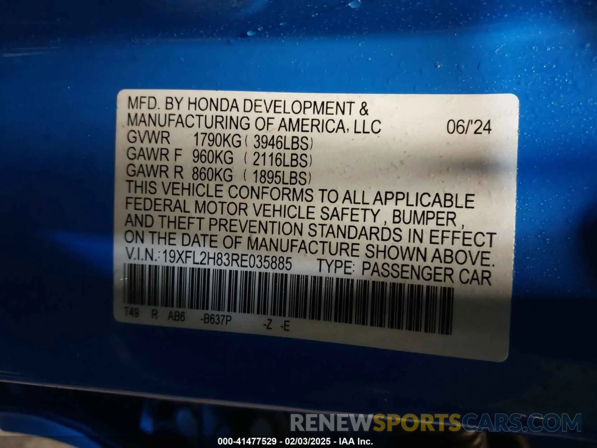 9 Photograph of a damaged car 19XFL2H83RE035885 HONDA CIVIC 2024