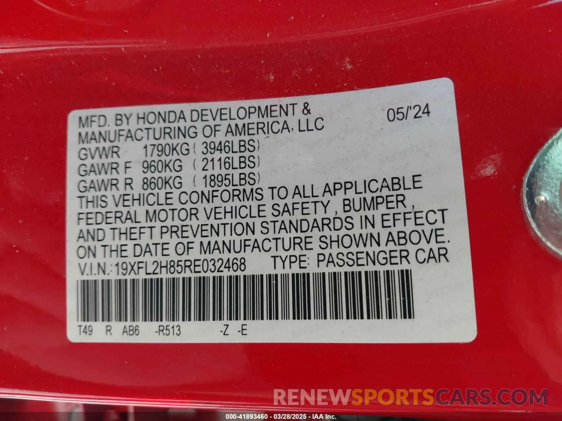 9 Photograph of a damaged car 19XFL2H85RE032468 HONDA CIVIC 2024