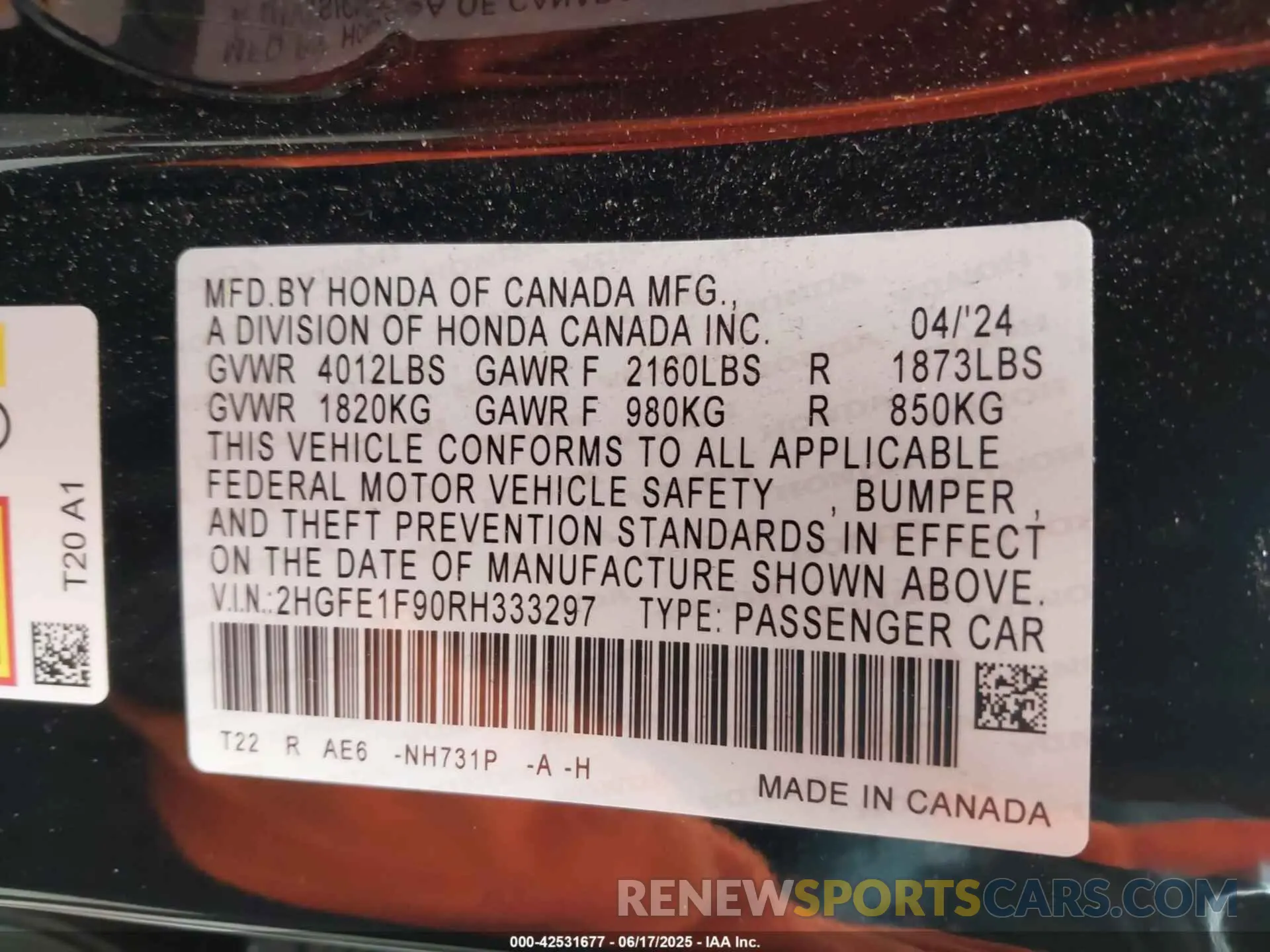 9 Photograph of a damaged car 2HGFE1F90RH333297 HONDA CIVIC 2024