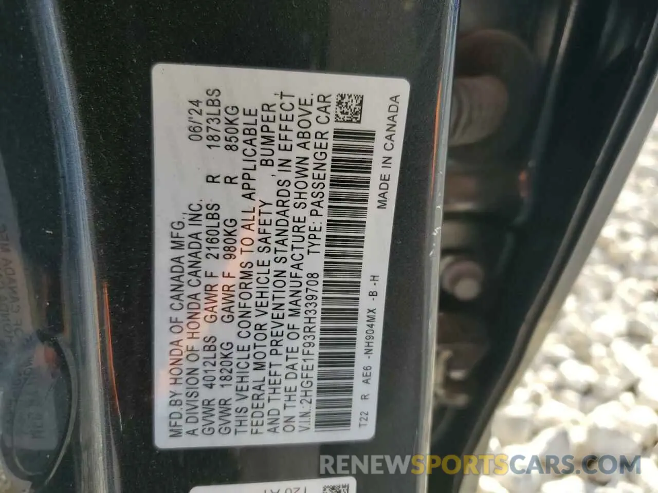15 Photograph of a damaged car 2HGFE1F93RH339708 HONDA CIVIC 2024
