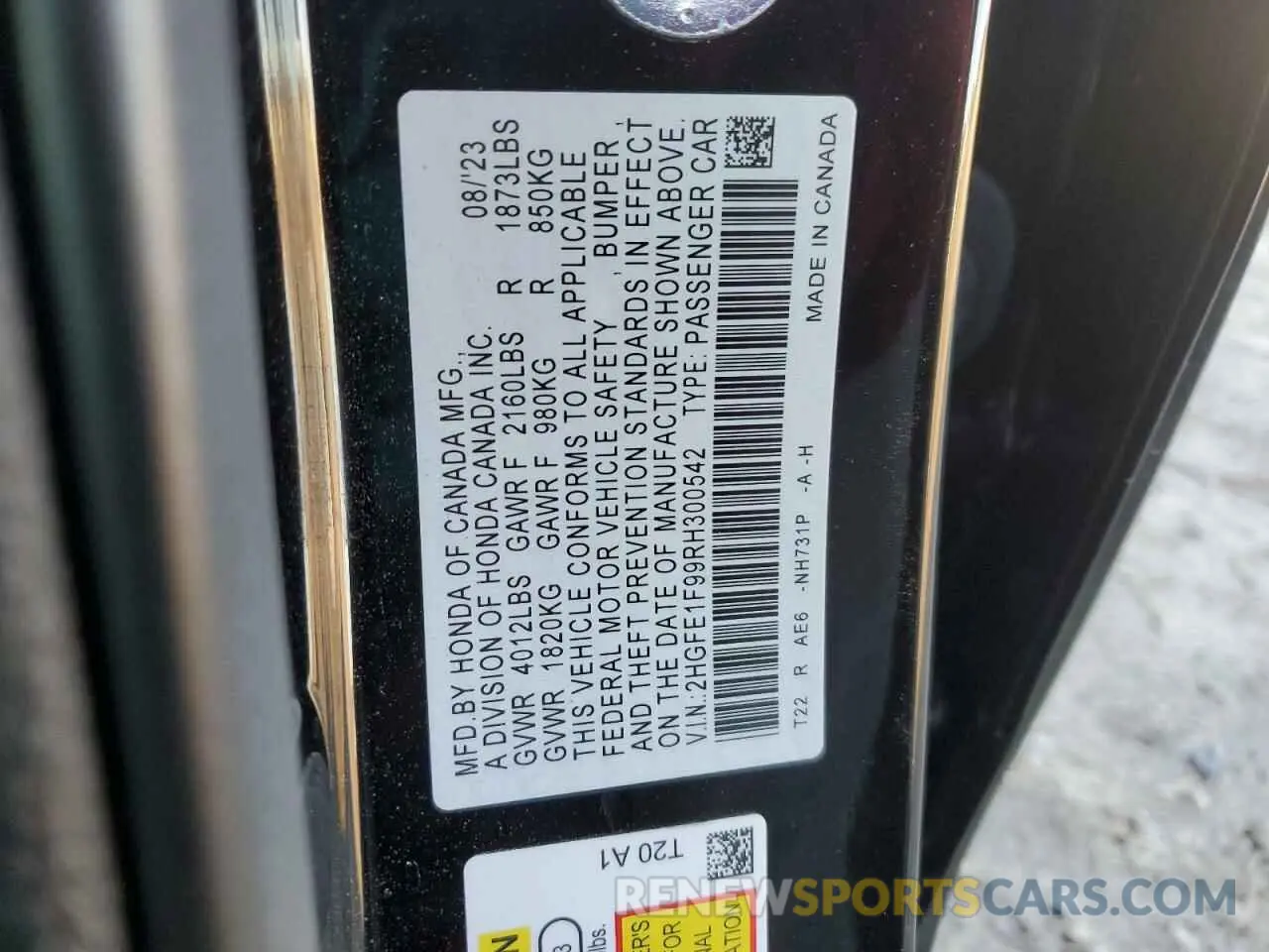 12 Photograph of a damaged car 2HGFE1F99RH300542 HONDA CIVIC 2024