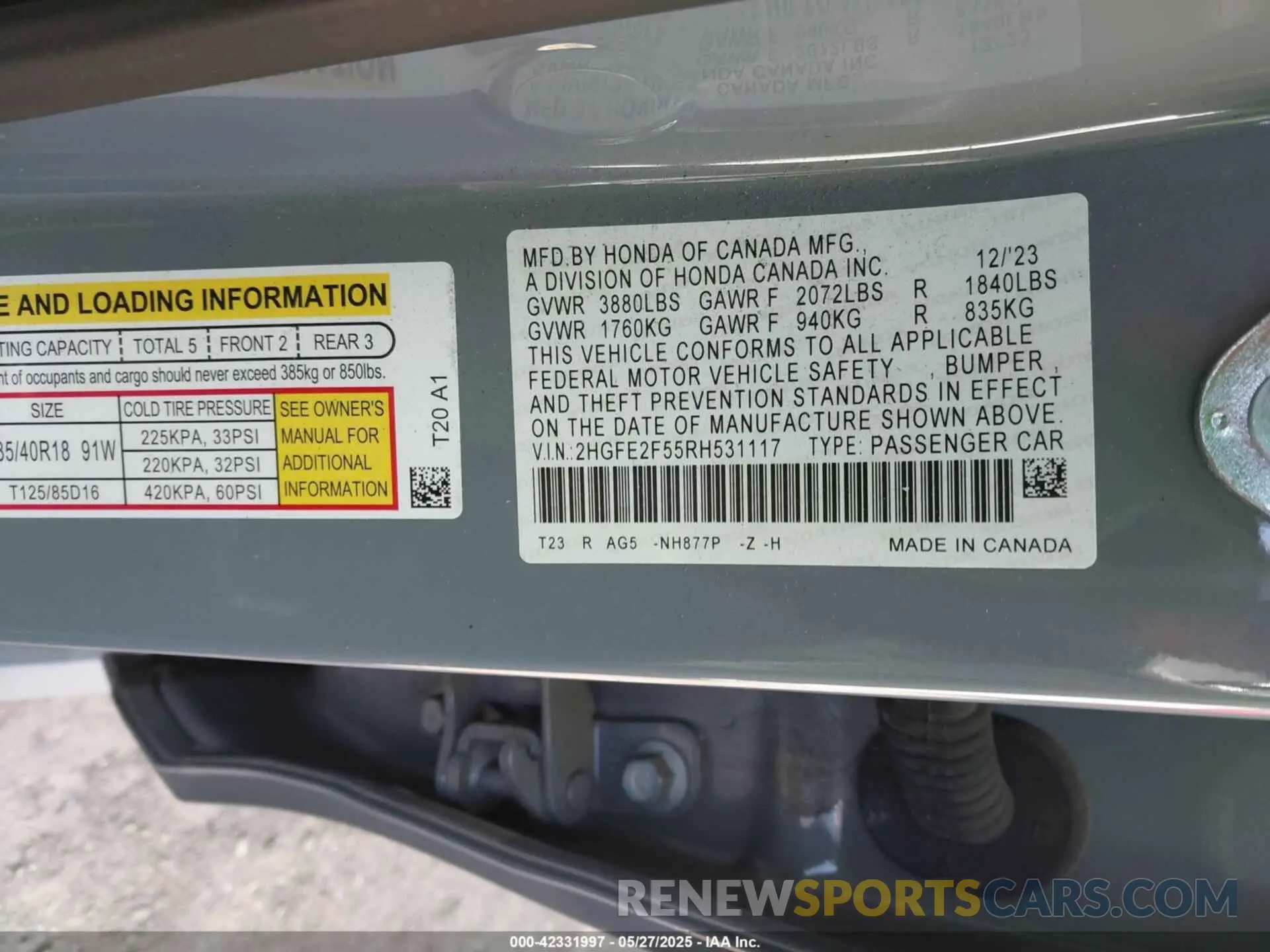 9 Photograph of a damaged car 2HGFE2F55RH531117 HONDA CIVIC 2024