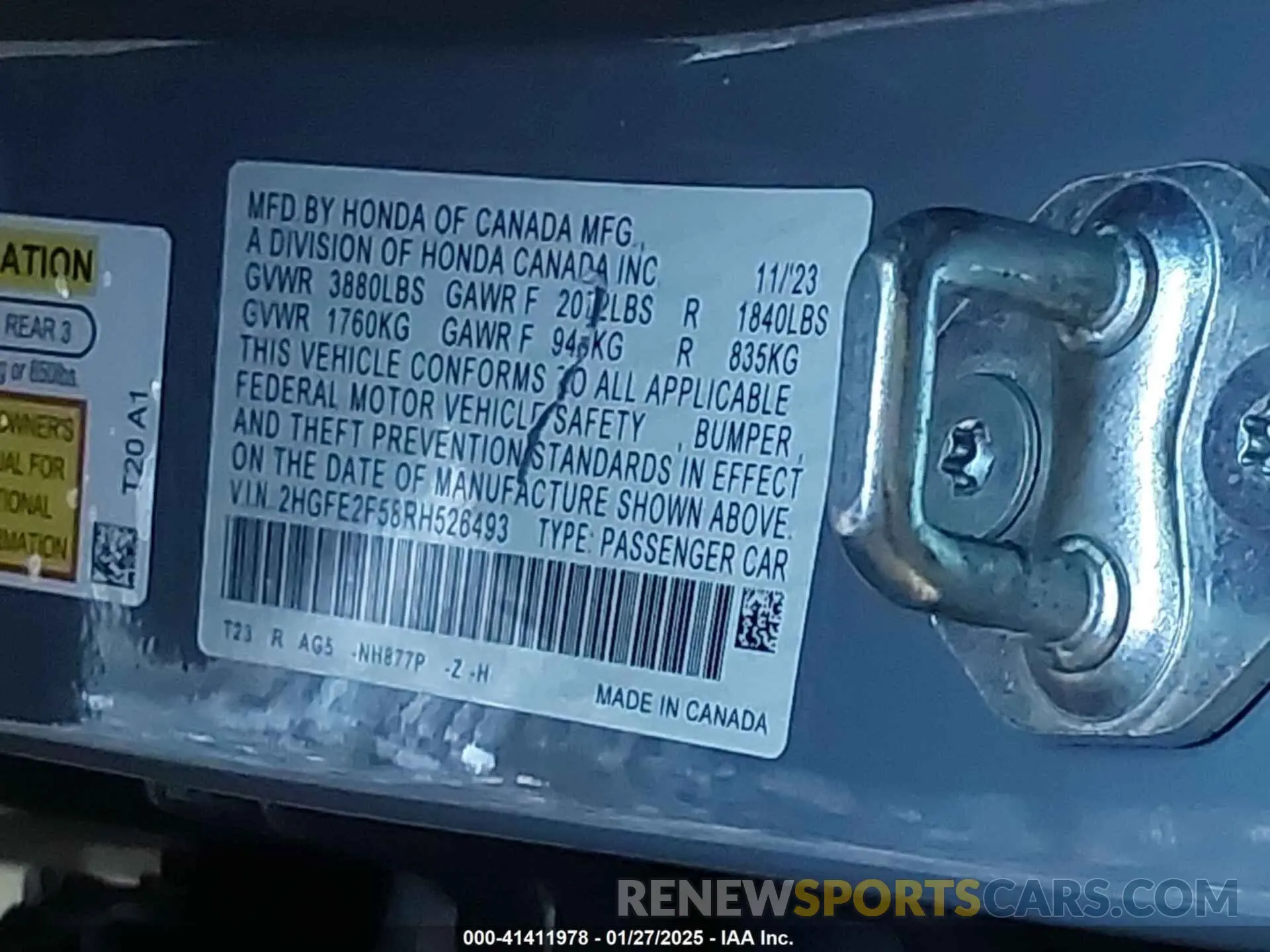 9 Photograph of a damaged car 2HGFE2F58RH526493 HONDA CIVIC 2024