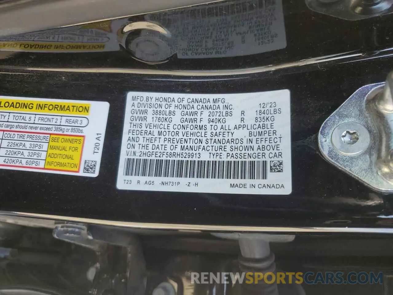 14 Photograph of a damaged car 2HGFE2F58RH529913 HONDA CIVIC 2024