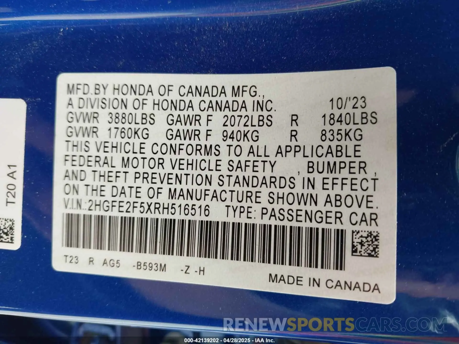 9 Photograph of a damaged car 2HGFE2F5XRH516516 HONDA CIVIC 2024