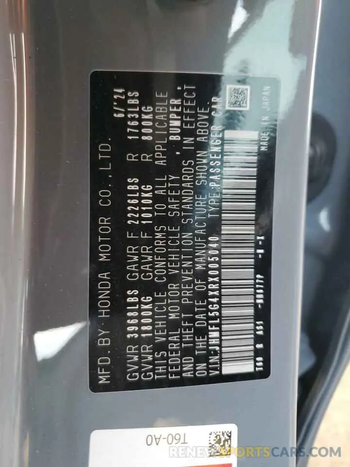 12 Photograph of a damaged car JHMFL5G4XRX005040 HONDA CIVIC 2024