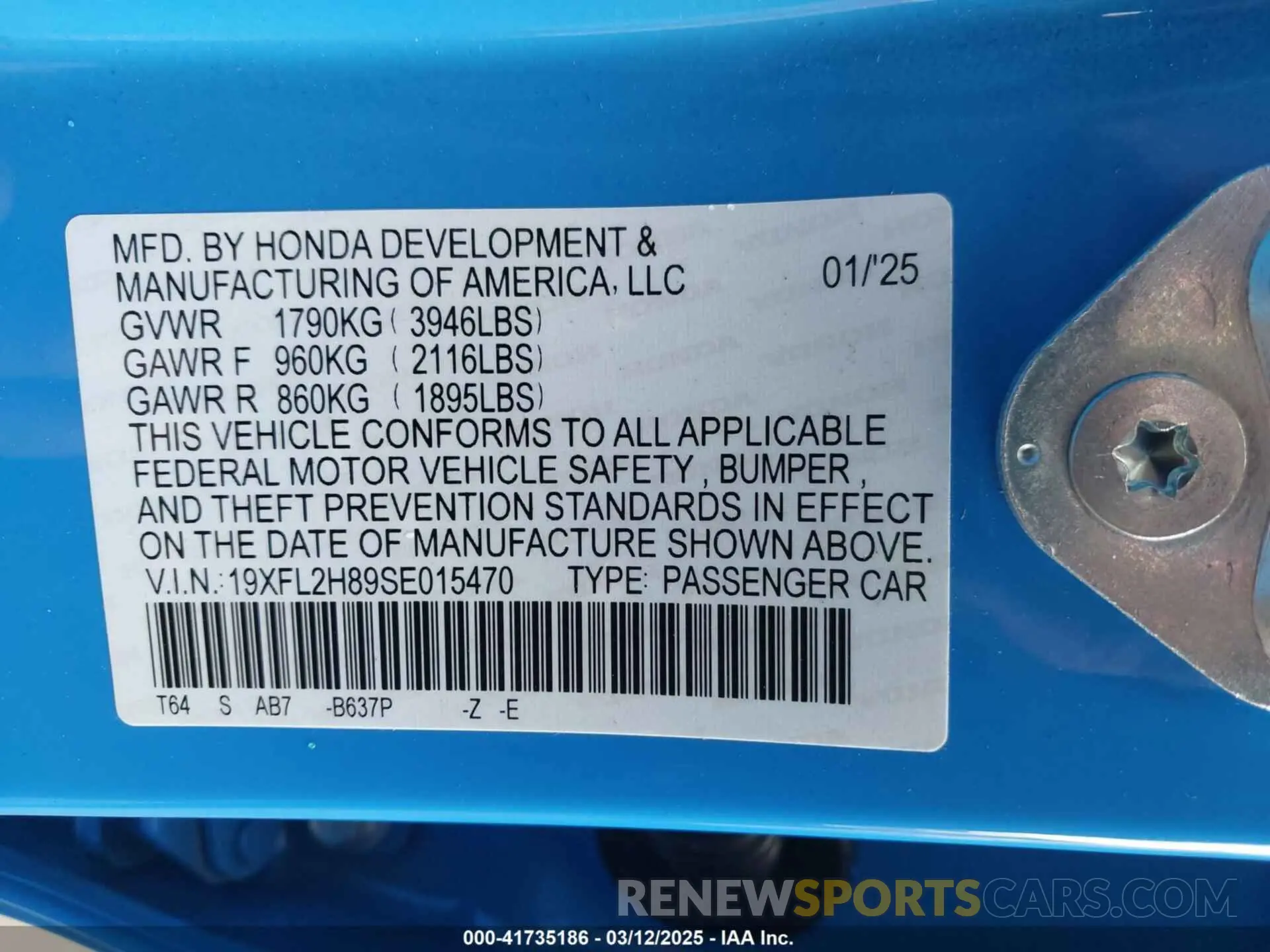 9 Photograph of a damaged car 19XFL2H89SE015470 HONDA CIVIC 2025