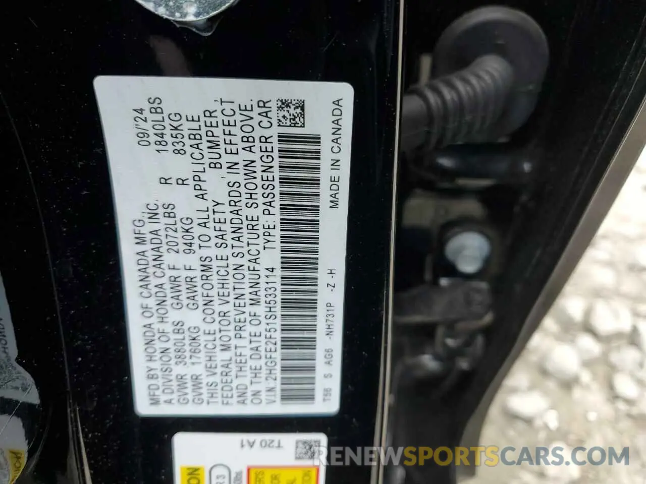 12 Photograph of a damaged car 2HGFE2F51SH533114 HONDA CIVIC 2025