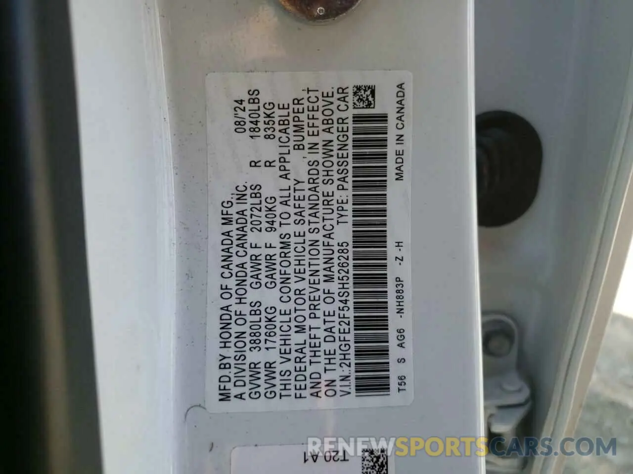 14 Photograph of a damaged car 2HGFE2F54SH526285 HONDA CIVIC 2025