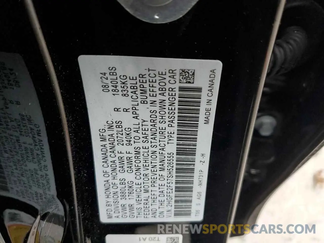 13 Photograph of a damaged car 2HGFE2F57SH526555 HONDA CIVIC 2025
