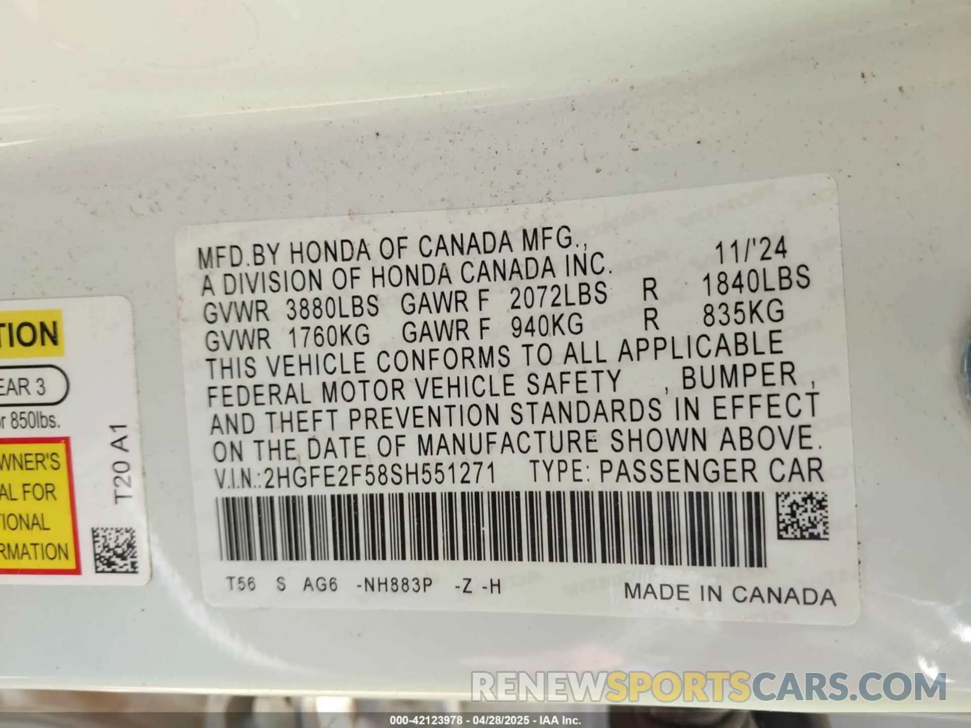 9 Photograph of a damaged car 2HGFE2F58SH551271 HONDA CIVIC 2025