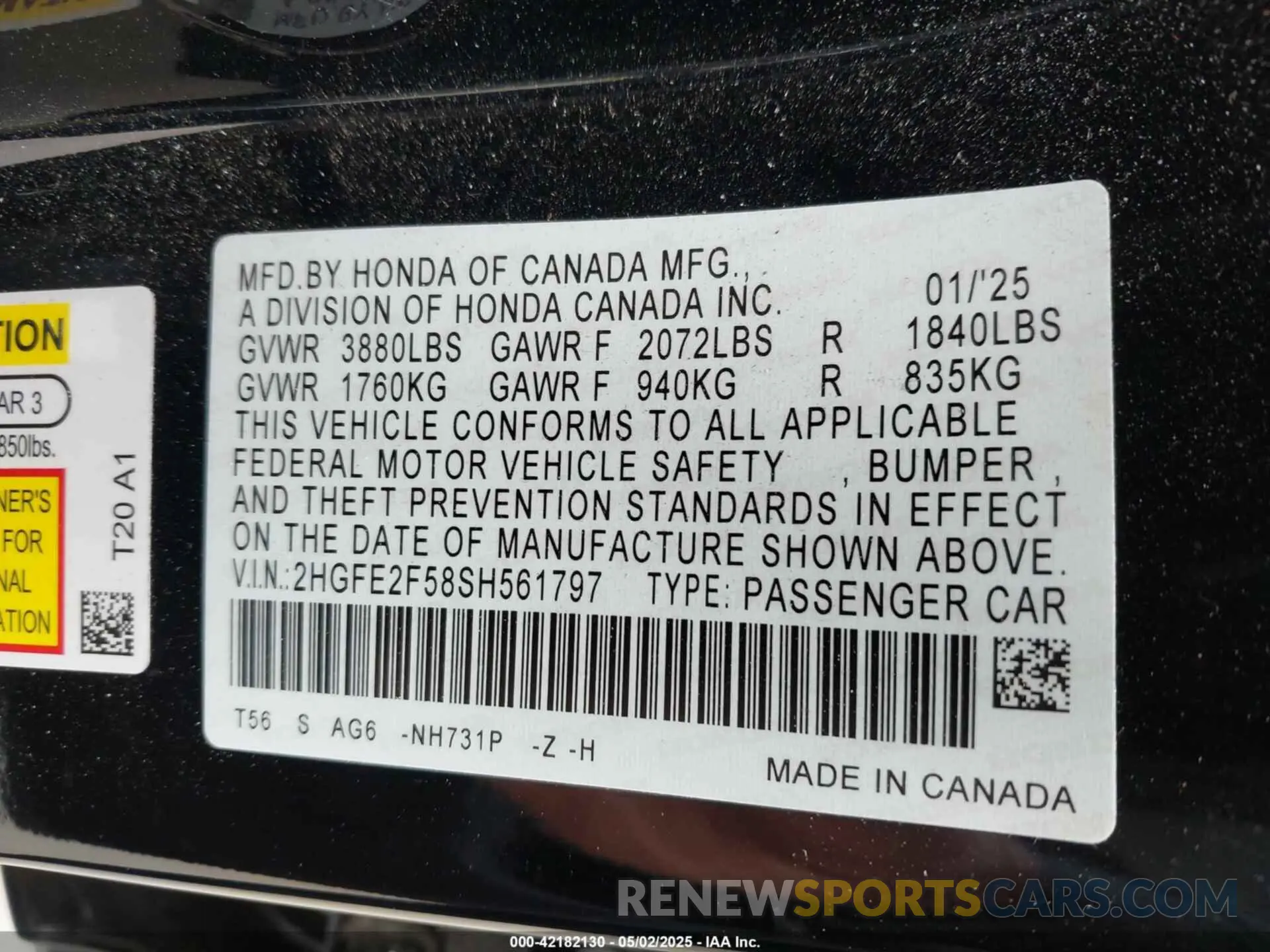 9 Photograph of a damaged car 2HGFE2F58SH561797 HONDA CIVIC 2025