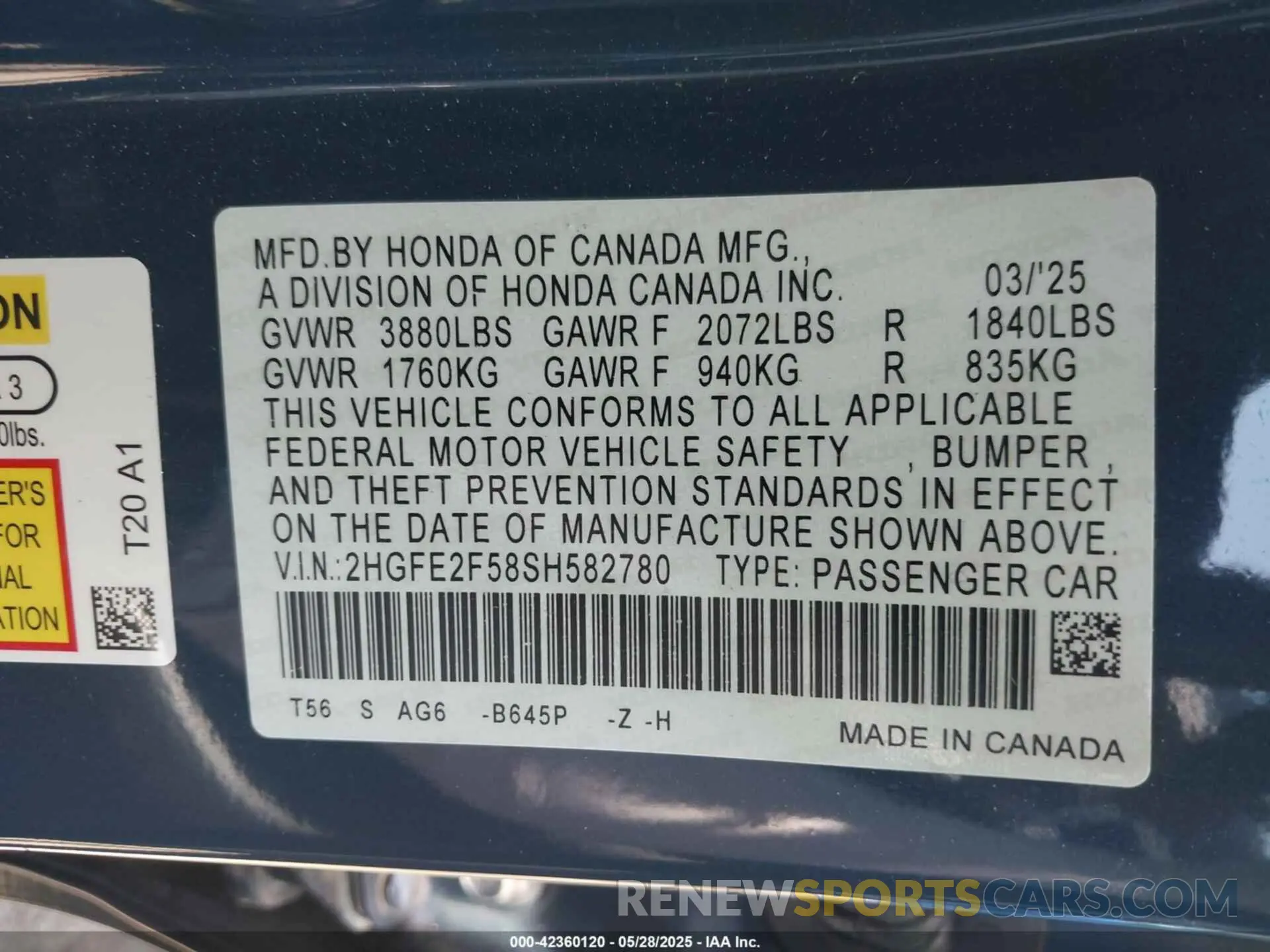 9 Photograph of a damaged car 2HGFE2F58SH582780 HONDA CIVIC 2025