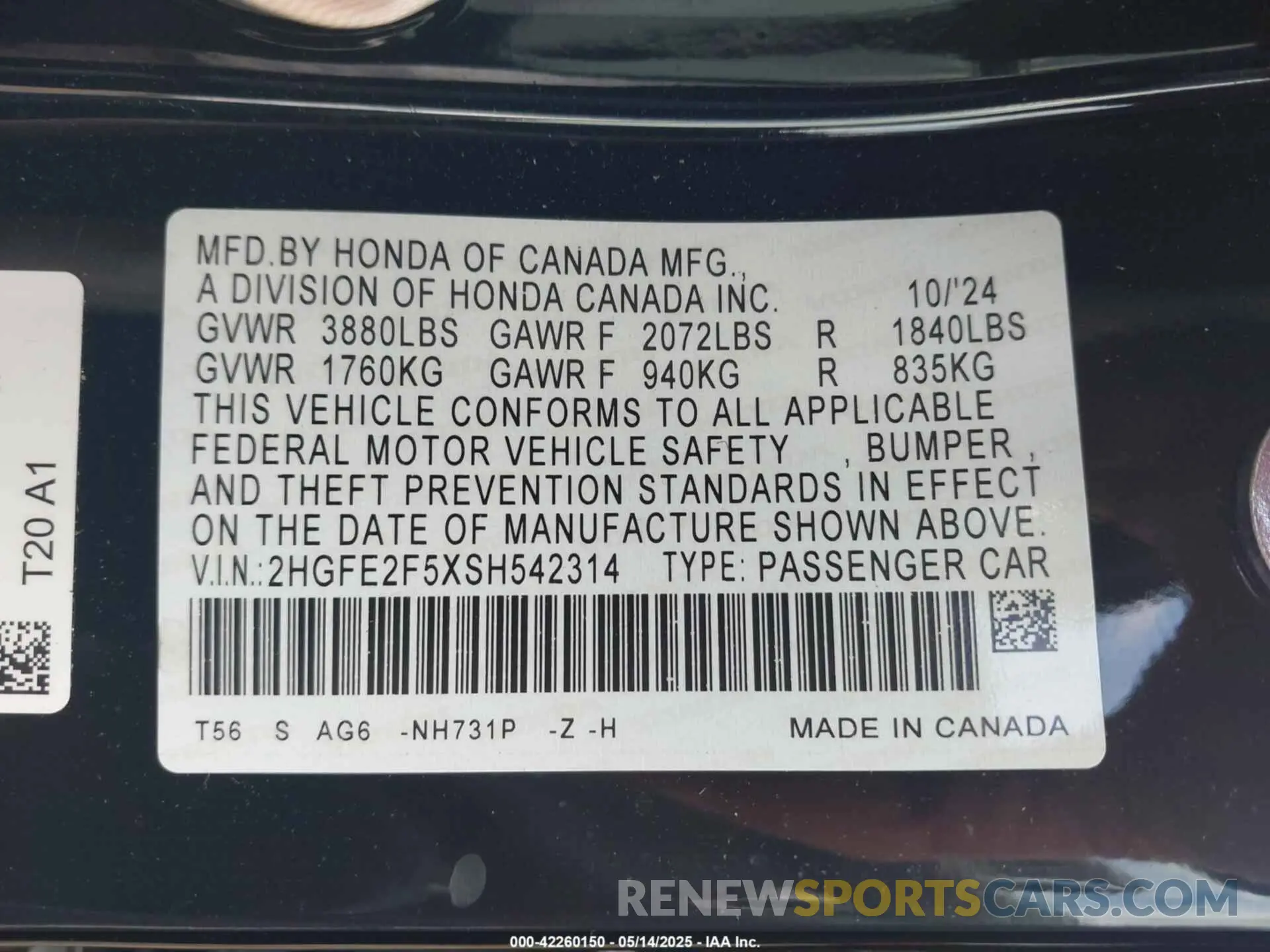 9 Photograph of a damaged car 2HGFE2F5XSH542314 HONDA CIVIC 2025