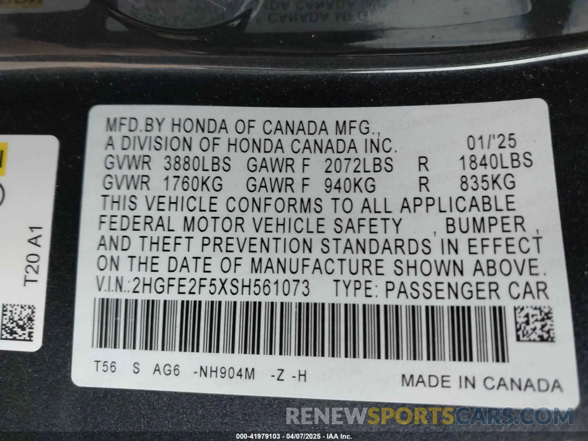 9 Photograph of a damaged car 2HGFE2F5XSH561073 HONDA CIVIC 2025