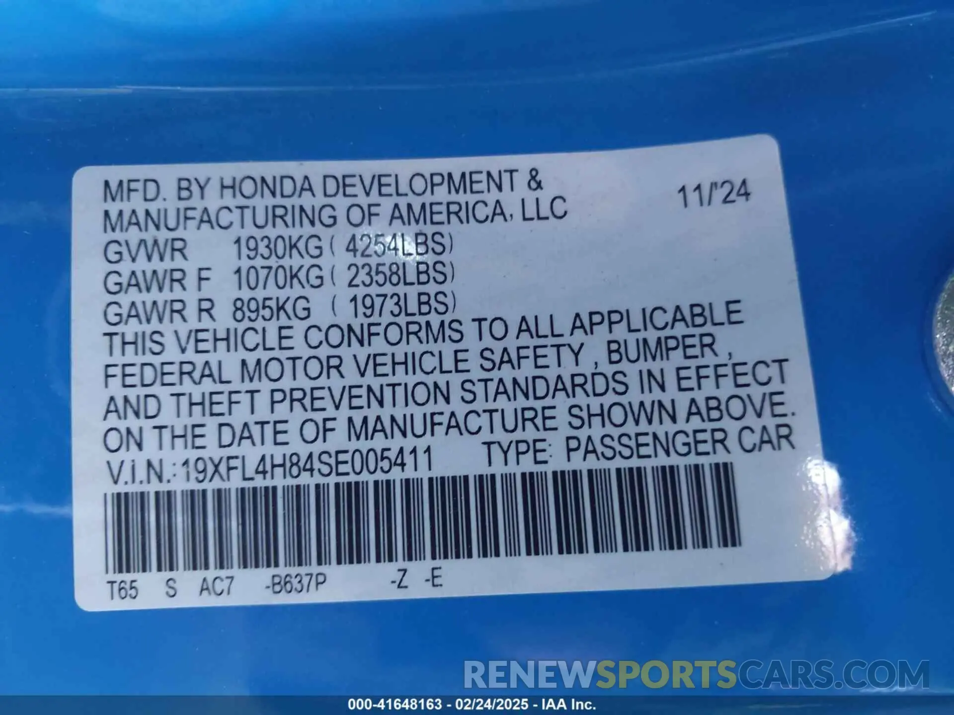 9 Photograph of a damaged car 19XFL4H84SE005411 HONDA CIVIC  HYBRID 2025