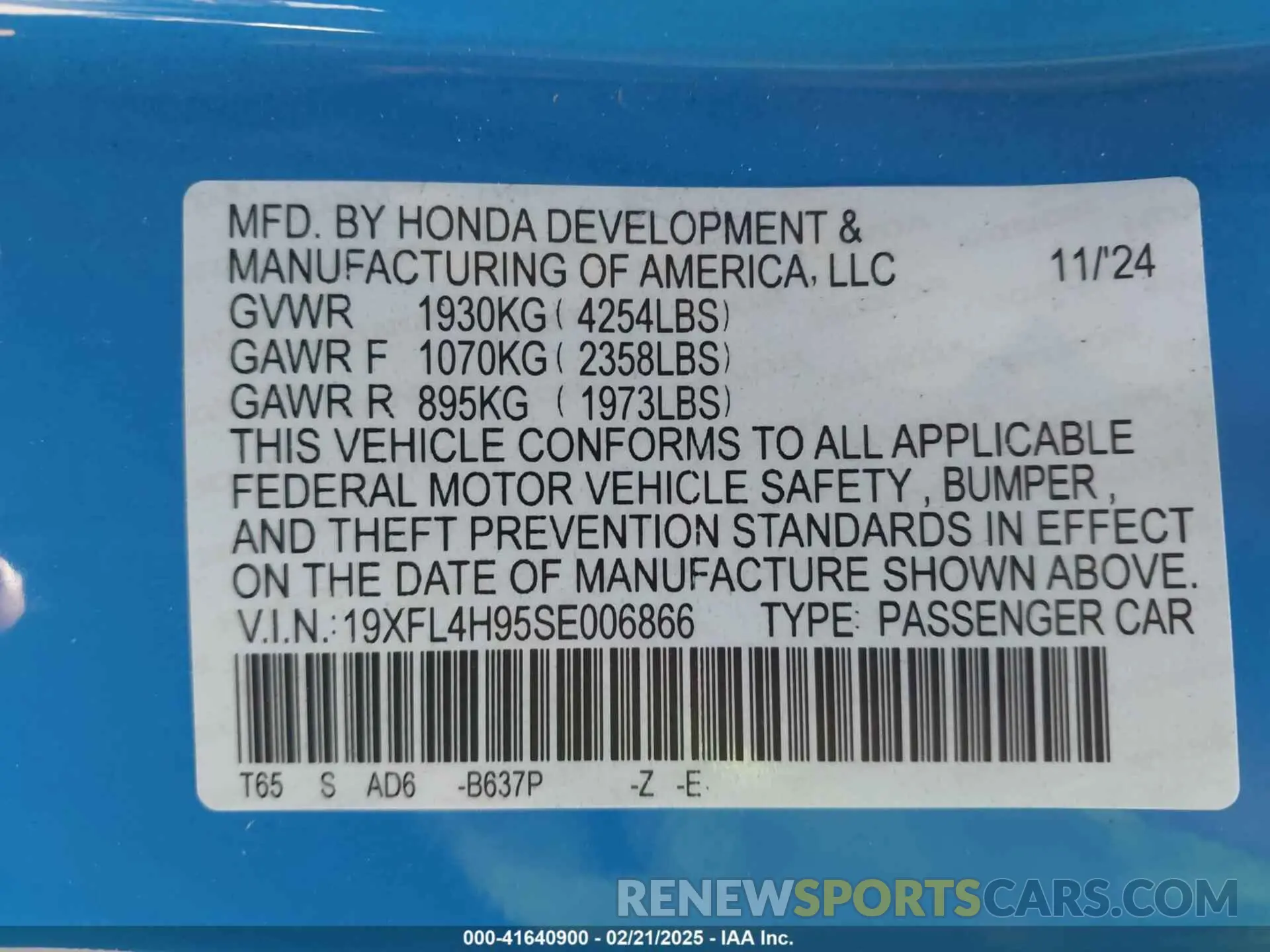 9 Photograph of a damaged car 19XFL4H95SE006866 HONDA CIVIC  HYBRID 2025
