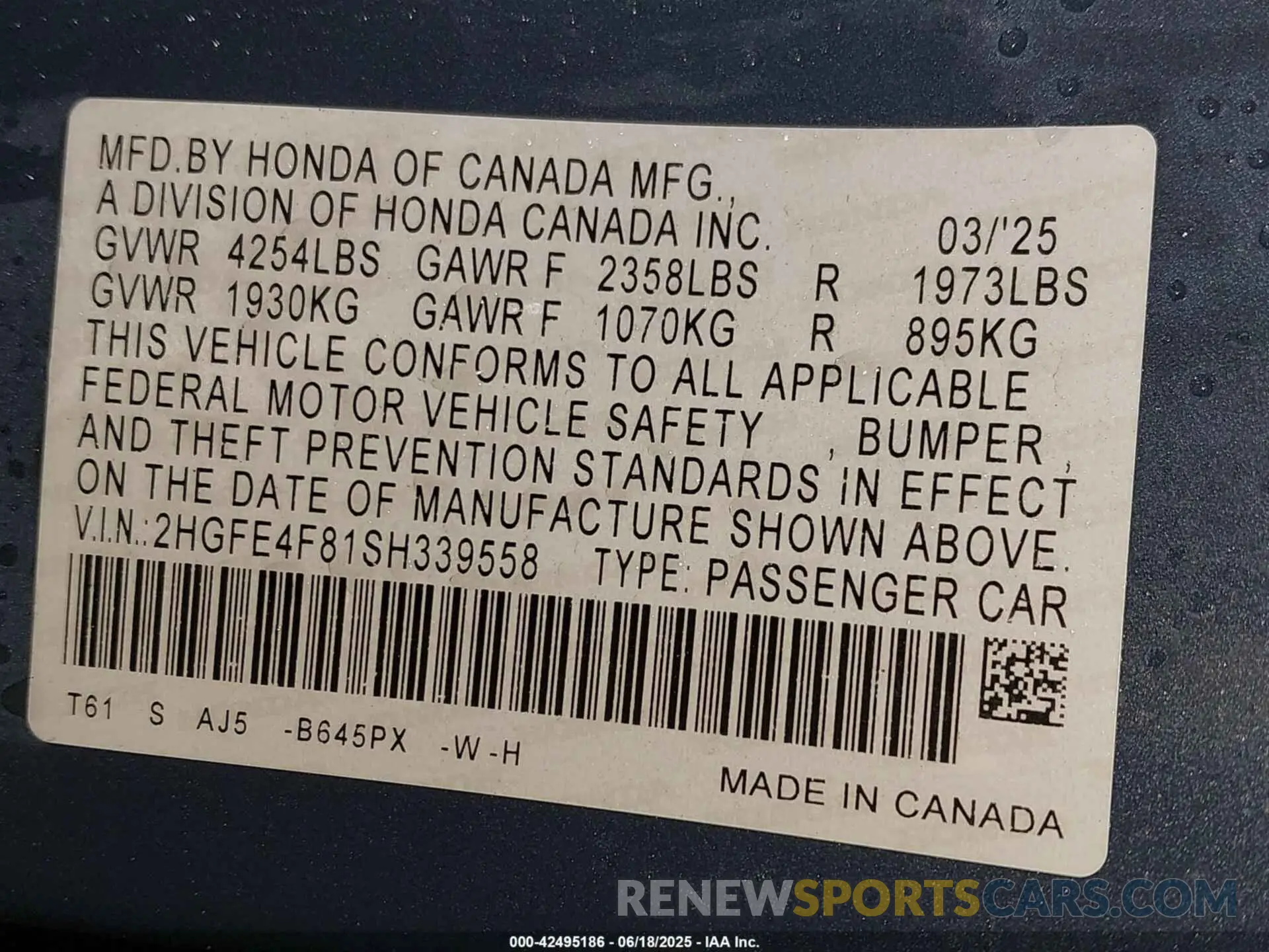 9 Photograph of a damaged car 2HGFE4F81SH339558 HONDA CIVIC HYBRID 2025