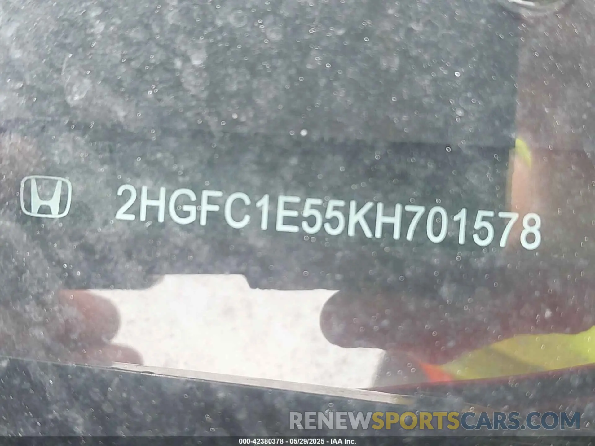 9 Photograph of a damaged car 2HGFC1E55KH701578 HONDA CIVIC SI 2019