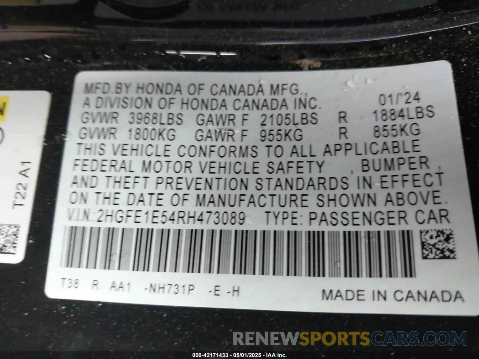 9 Photograph of a damaged car 2HGFE1E54RH473089 HONDA CIVIC SI 2024