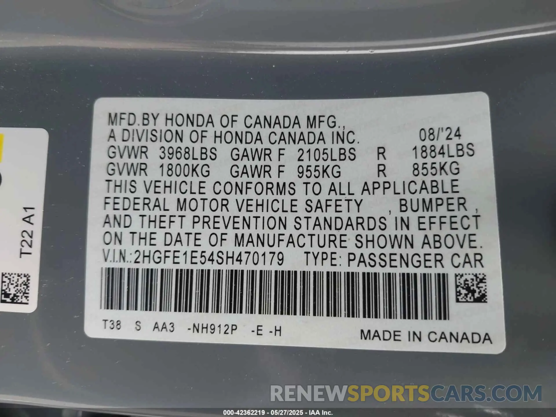 9 Photograph of a damaged car 2HGFE1E54SH470179 HONDA CIVIC SI 2025