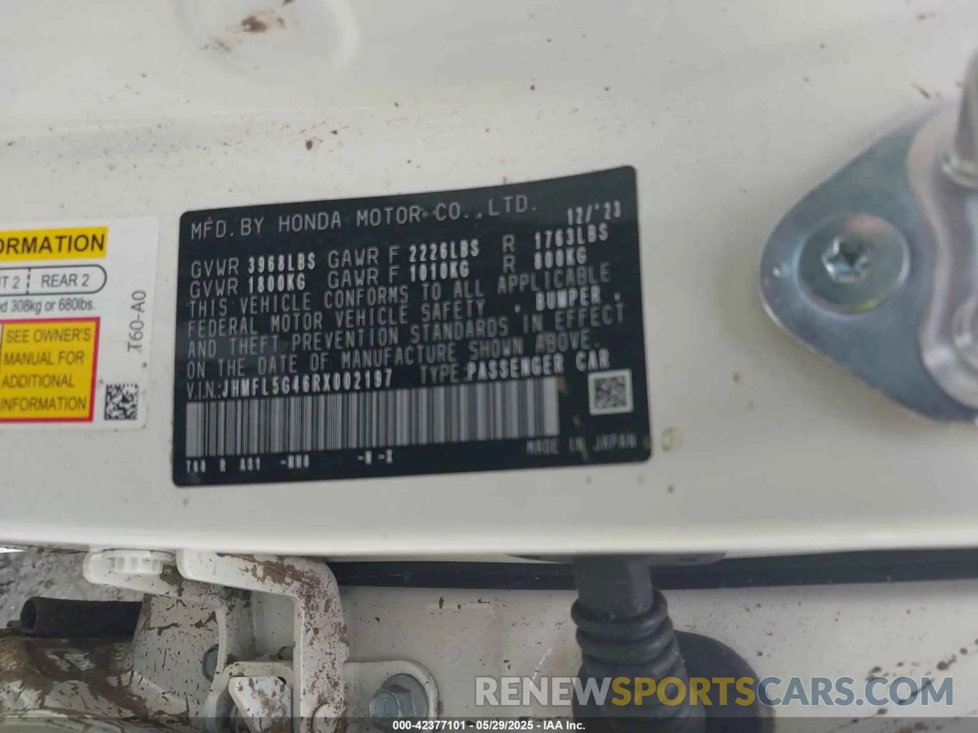 9 Photograph of a damaged car JHMFL5G46RX002197 HONDA CIVIC TYPE R 2024