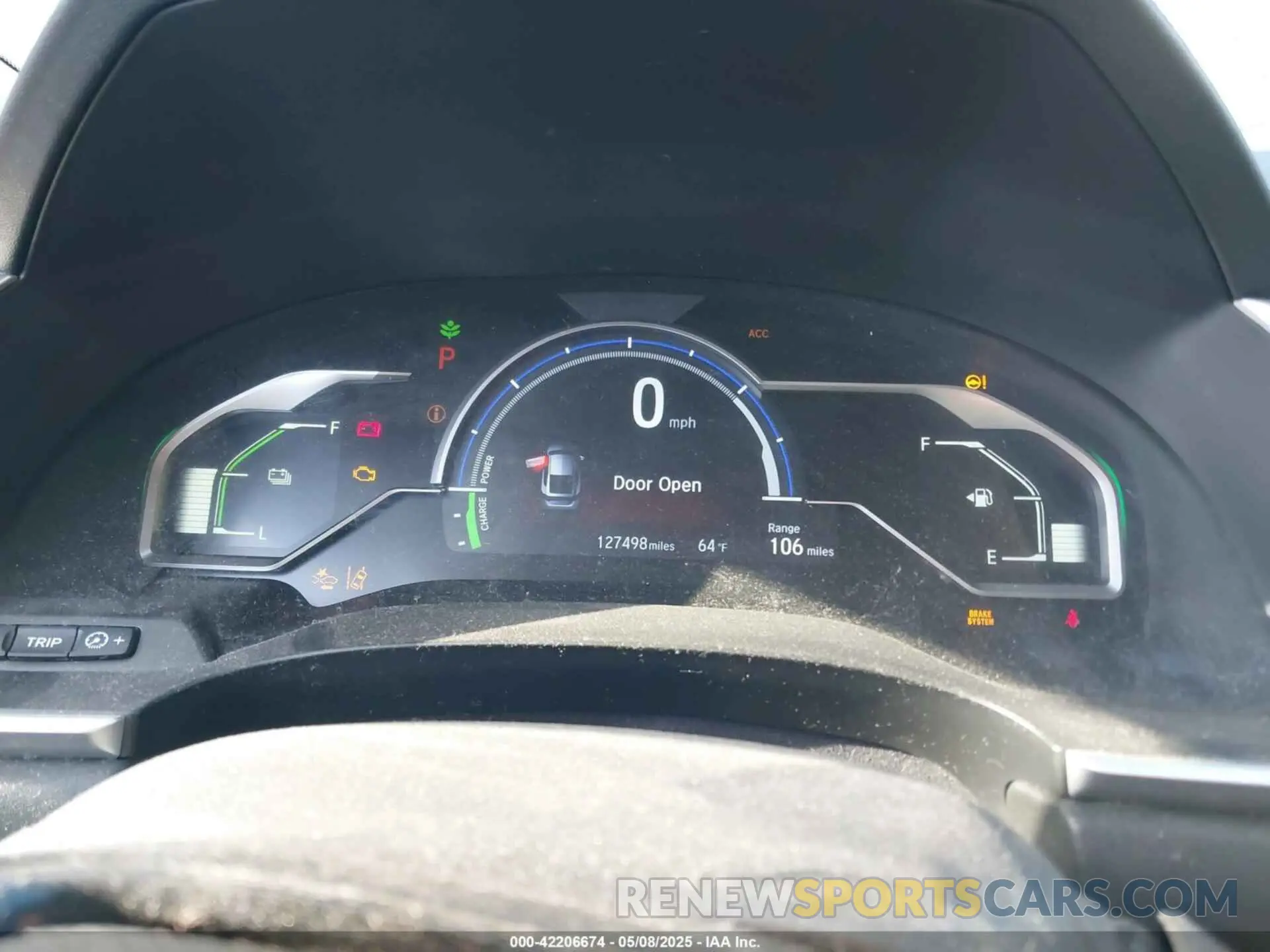 7 Photograph of a damaged car JHMZC5F11KC005316 HONDA CLARITY PLUG-IN HYBRID 2019