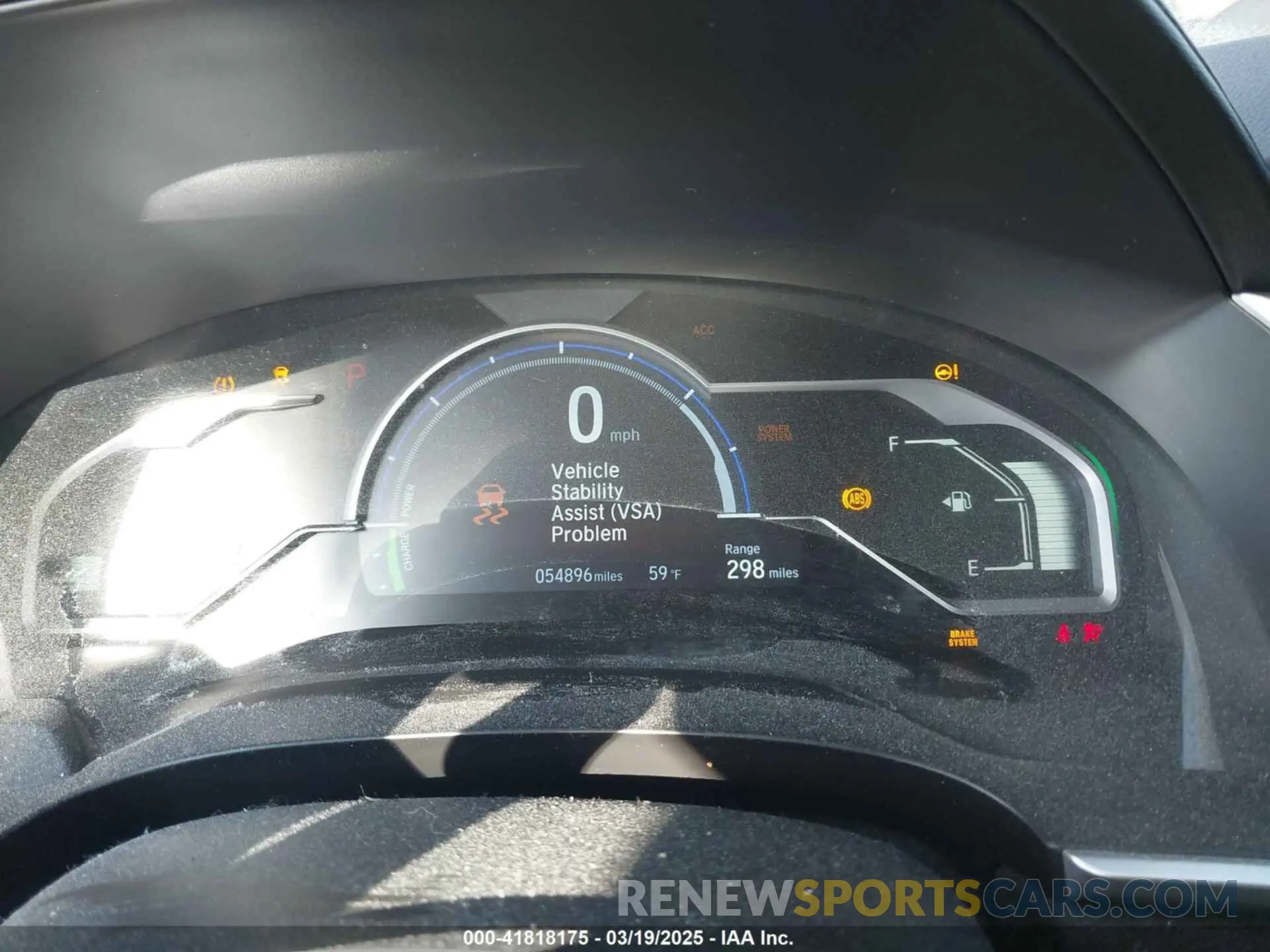 7 Photograph of a damaged car JHMZC5F38KC003399 HONDA CLARITY PLUG-IN HYBRID 2019