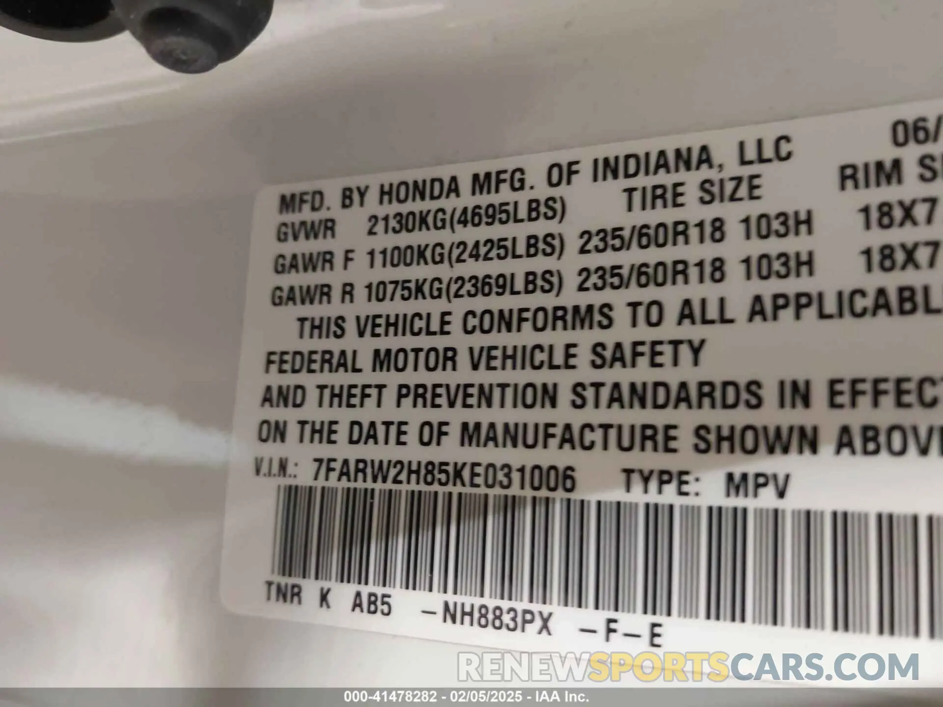 9 Photograph of a damaged car 7FARW2H85KE031006 HONDA CR-V 2019
