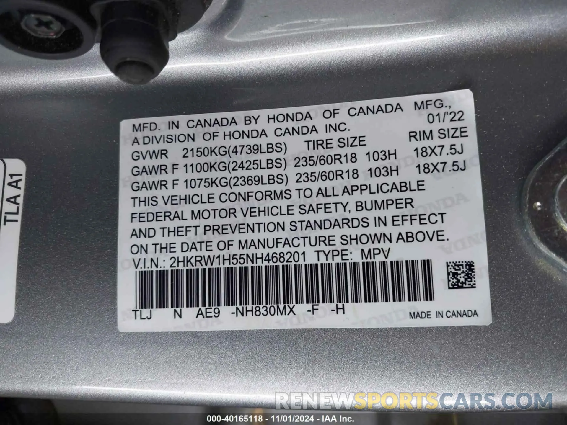 9 Photograph of a damaged car 2HKRW2H52LH695512 HONDA CR-V 2020