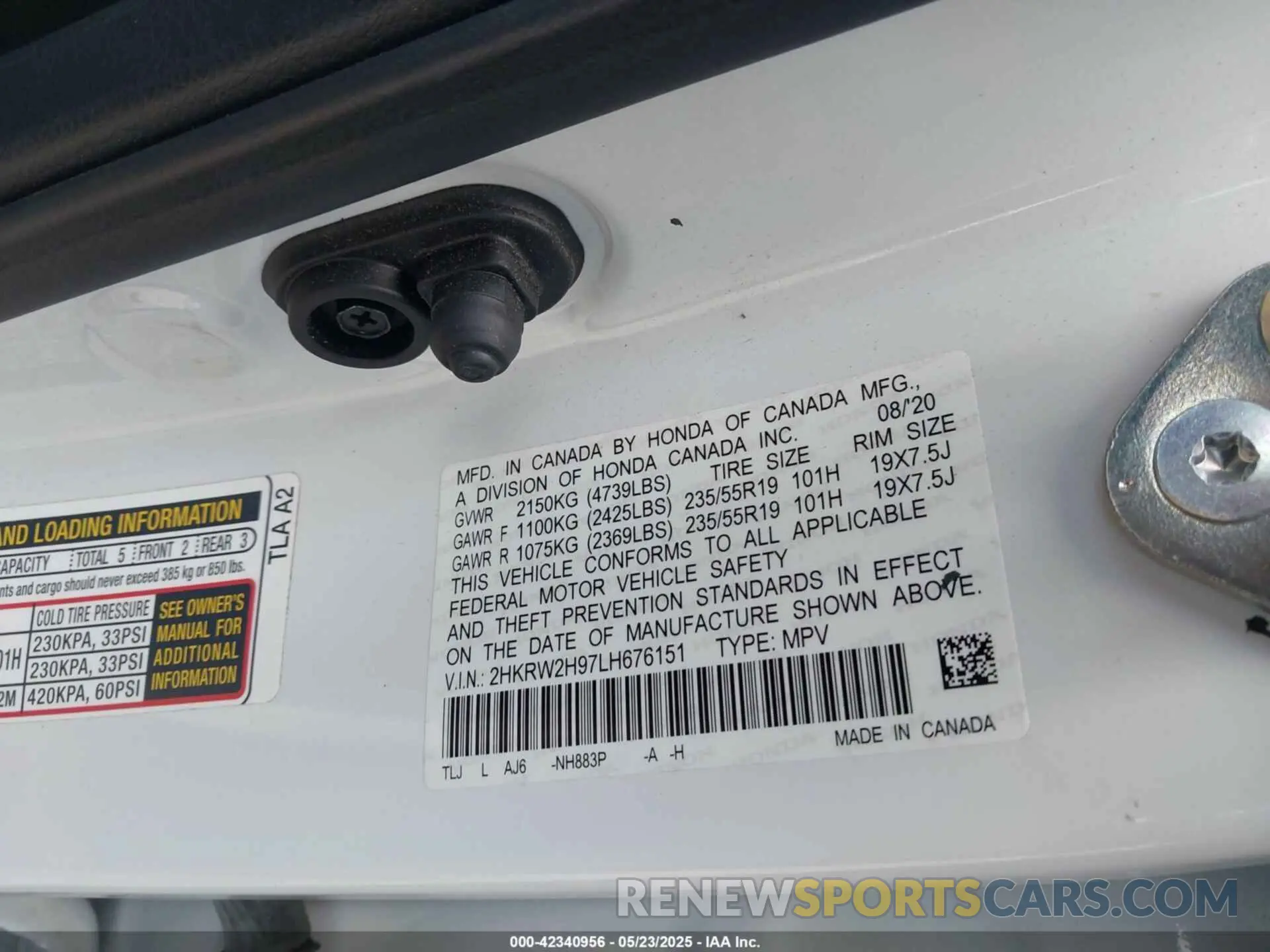9 Photograph of a damaged car 2HKRW2H97LH676151 HONDA CR-V 2020