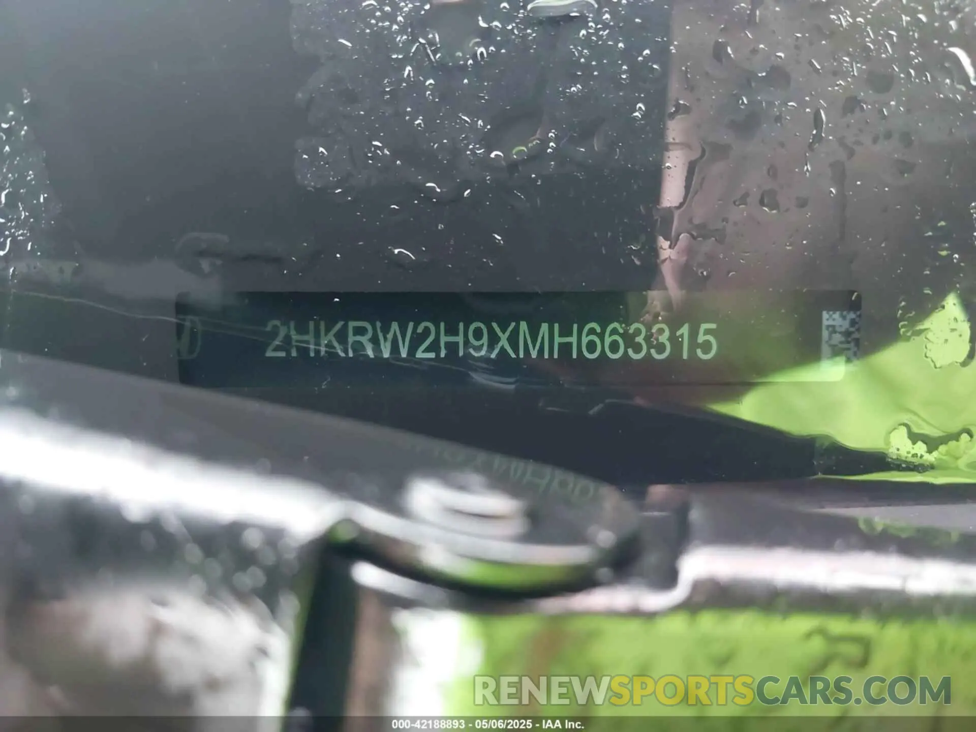 9 Photograph of a damaged car 2HKRW2H9XMH663315 HONDA CR-V 2021