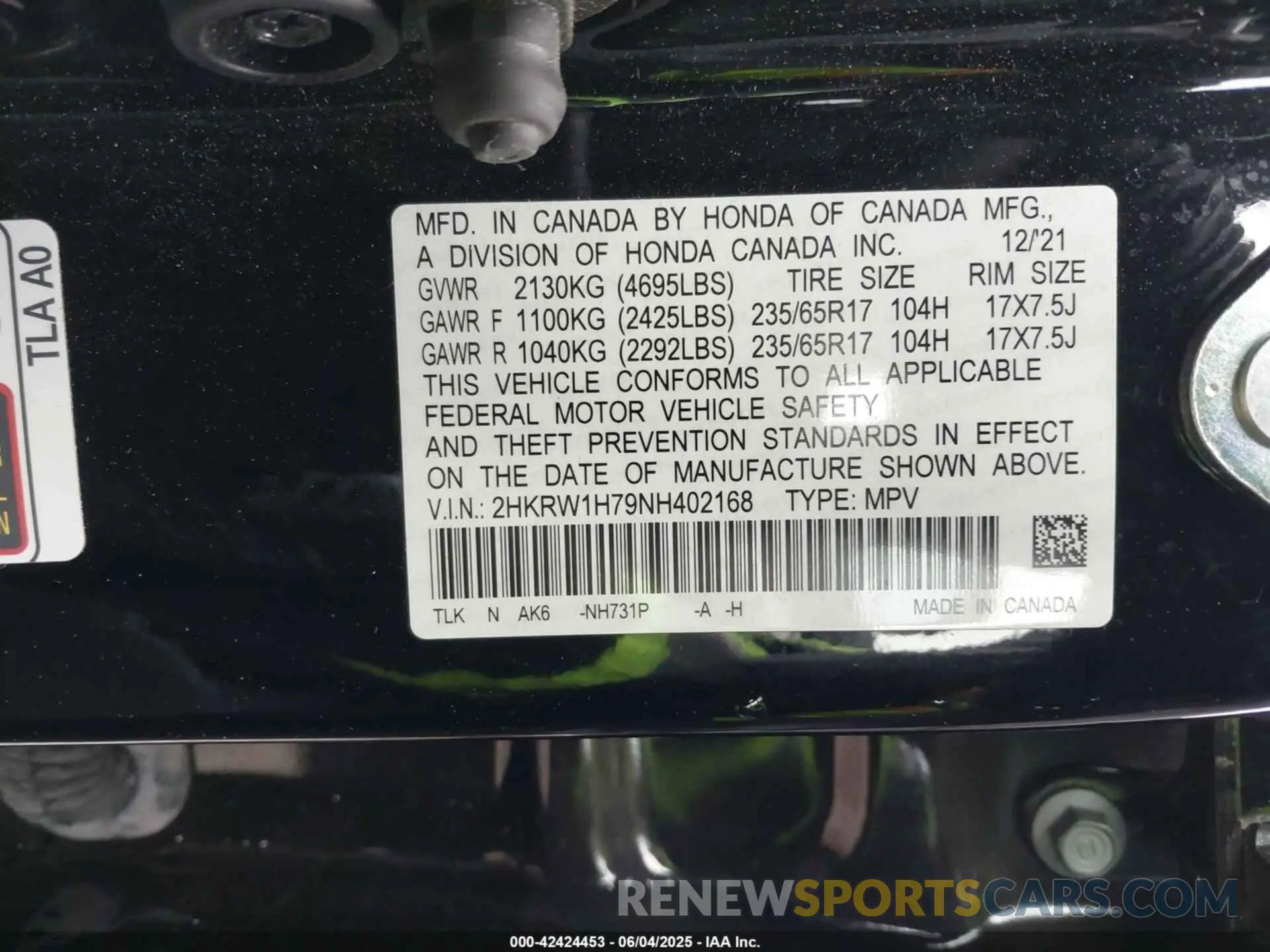 9 Photograph of a damaged car 2HKRW1H79NH402168 HONDA CR-V 2022