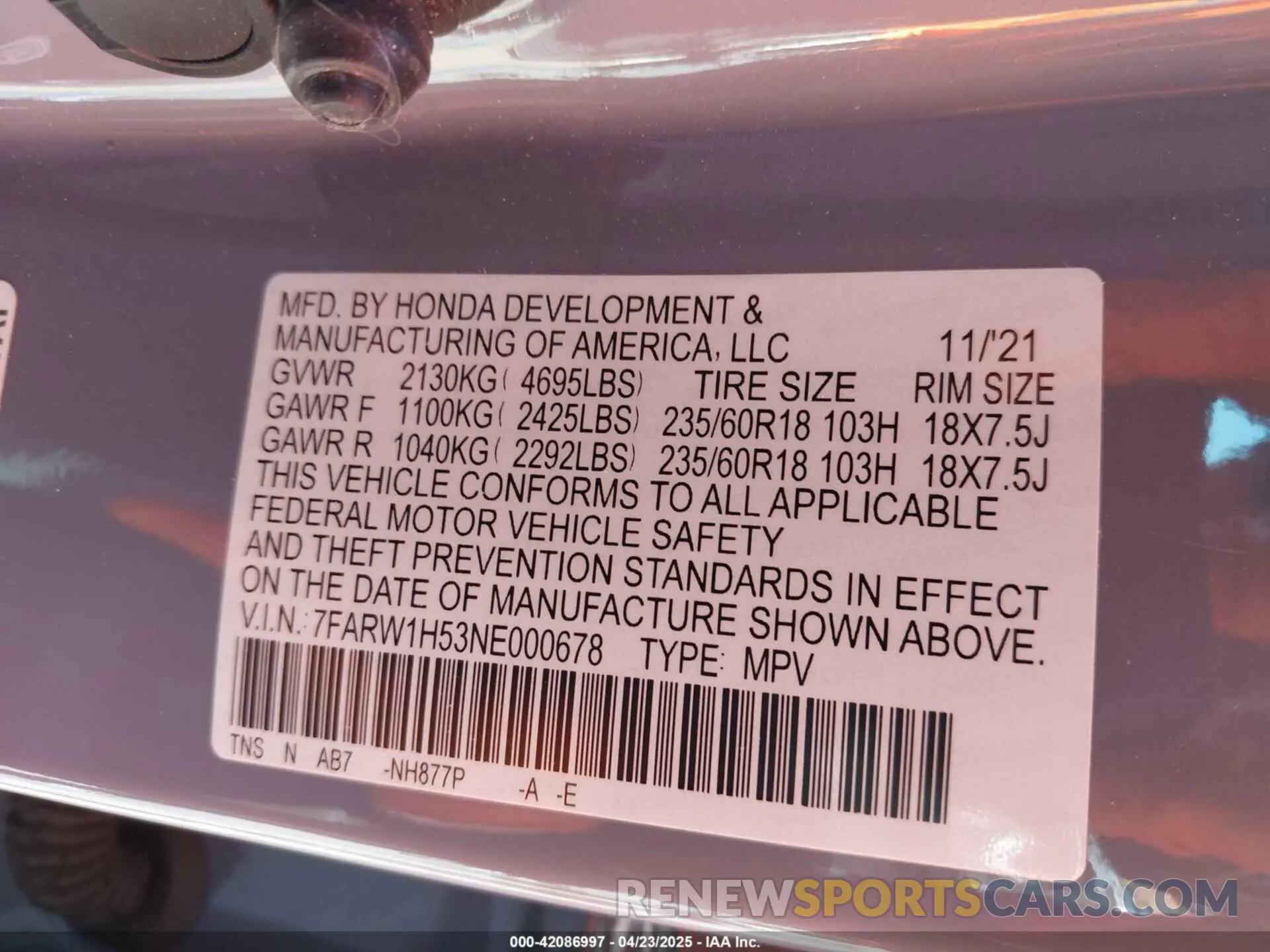 9 Photograph of a damaged car 7FARW1H53NE000678 HONDA CR-V 2022