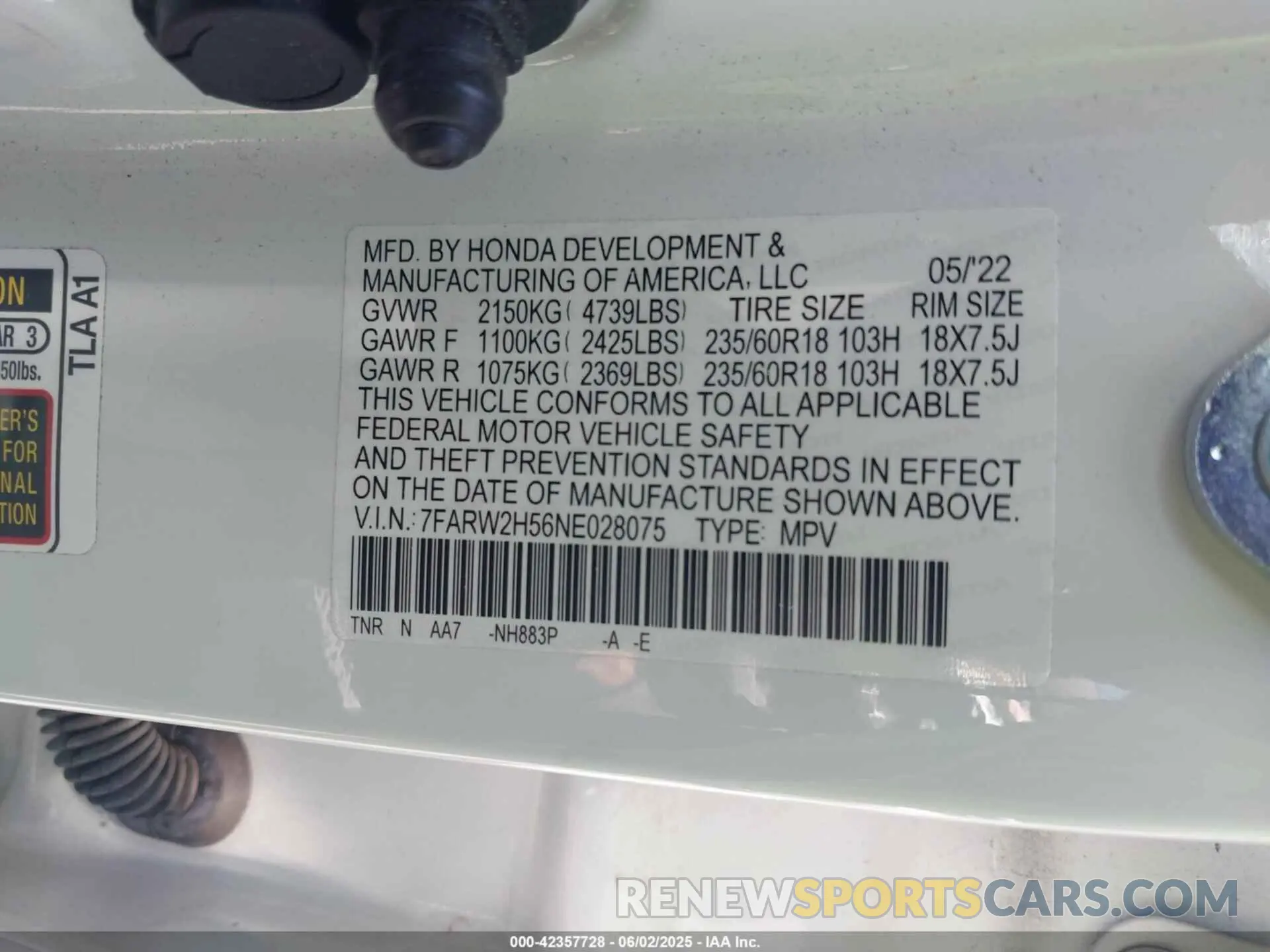 9 Photograph of a damaged car 7FARW2H56NE028075 HONDA CR-V 2022