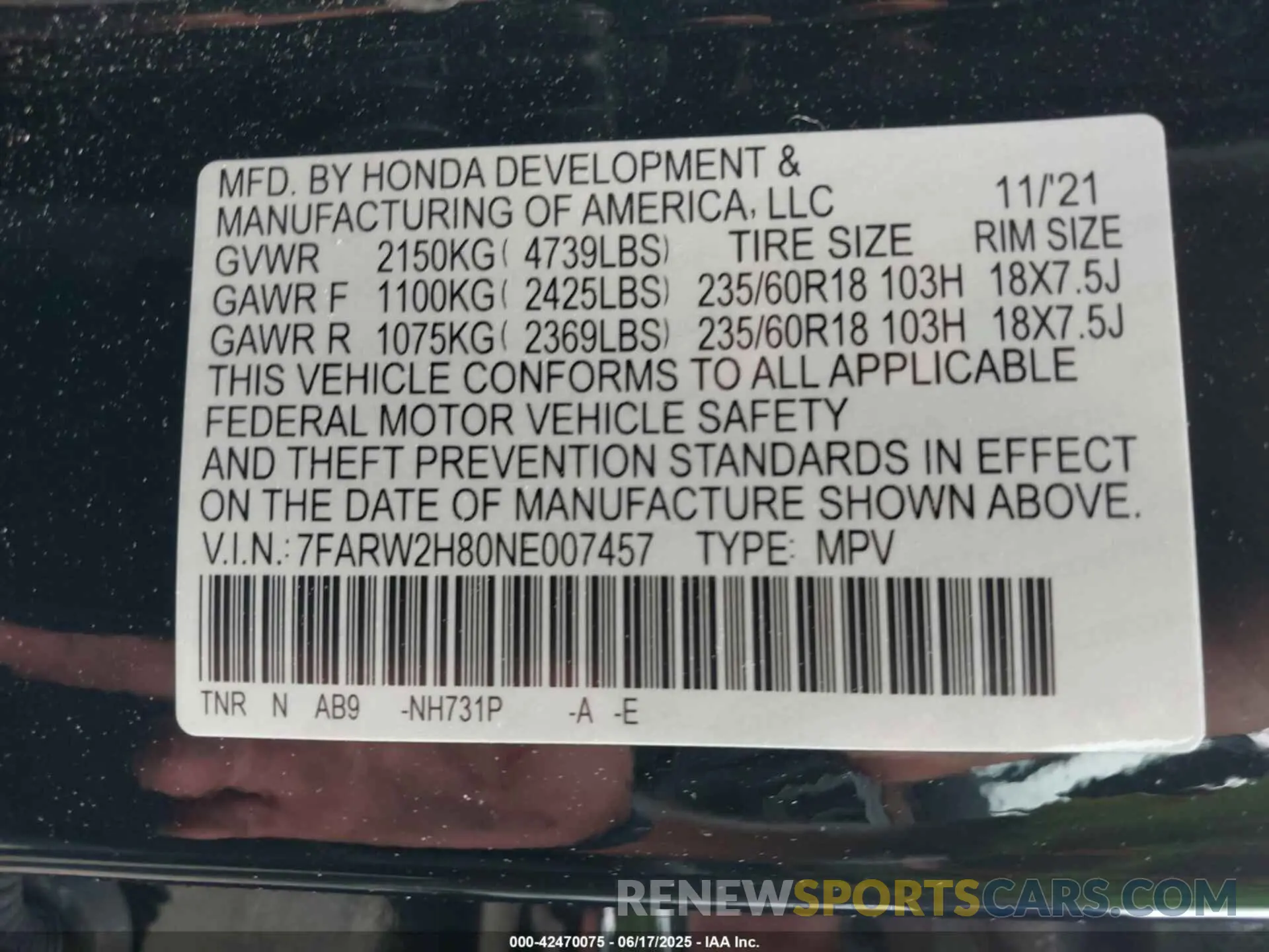 9 Photograph of a damaged car 7FARW2H80NE007457 HONDA CR-V 2022