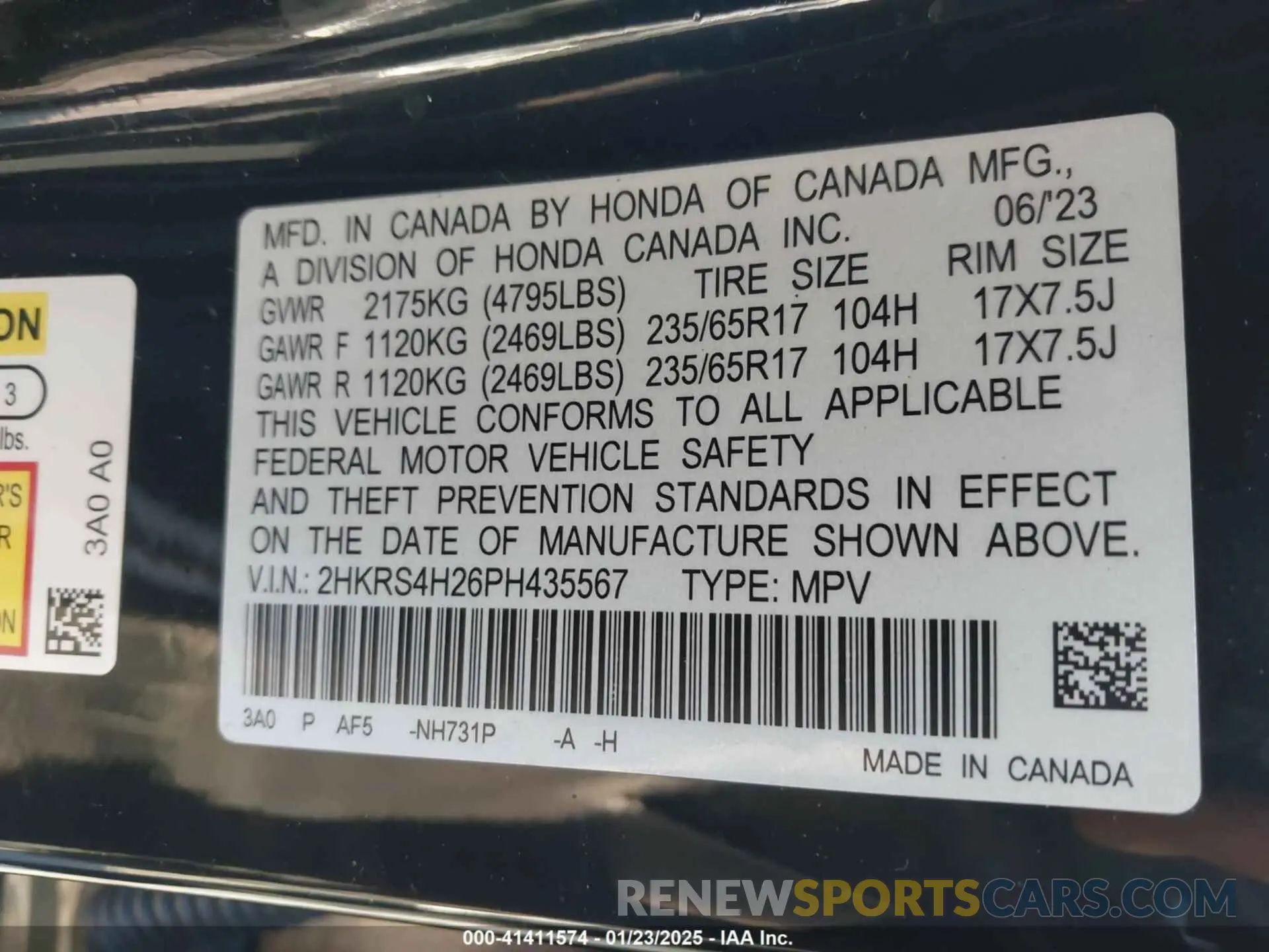 9 Photograph of a damaged car 2HKRS4H26PH435567 HONDA CR-V 2023
