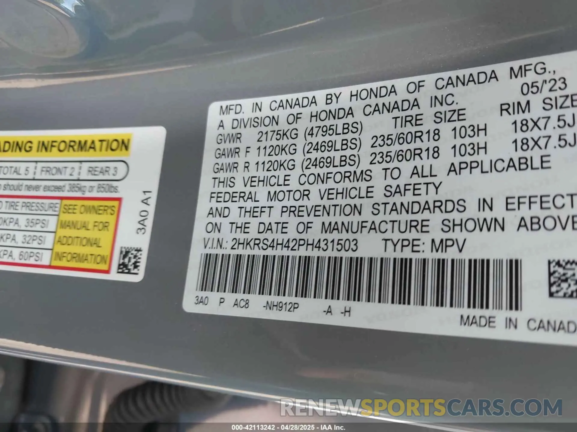 9 Photograph of a damaged car 2HKRS4H42PH431503 HONDA CR-V 2023