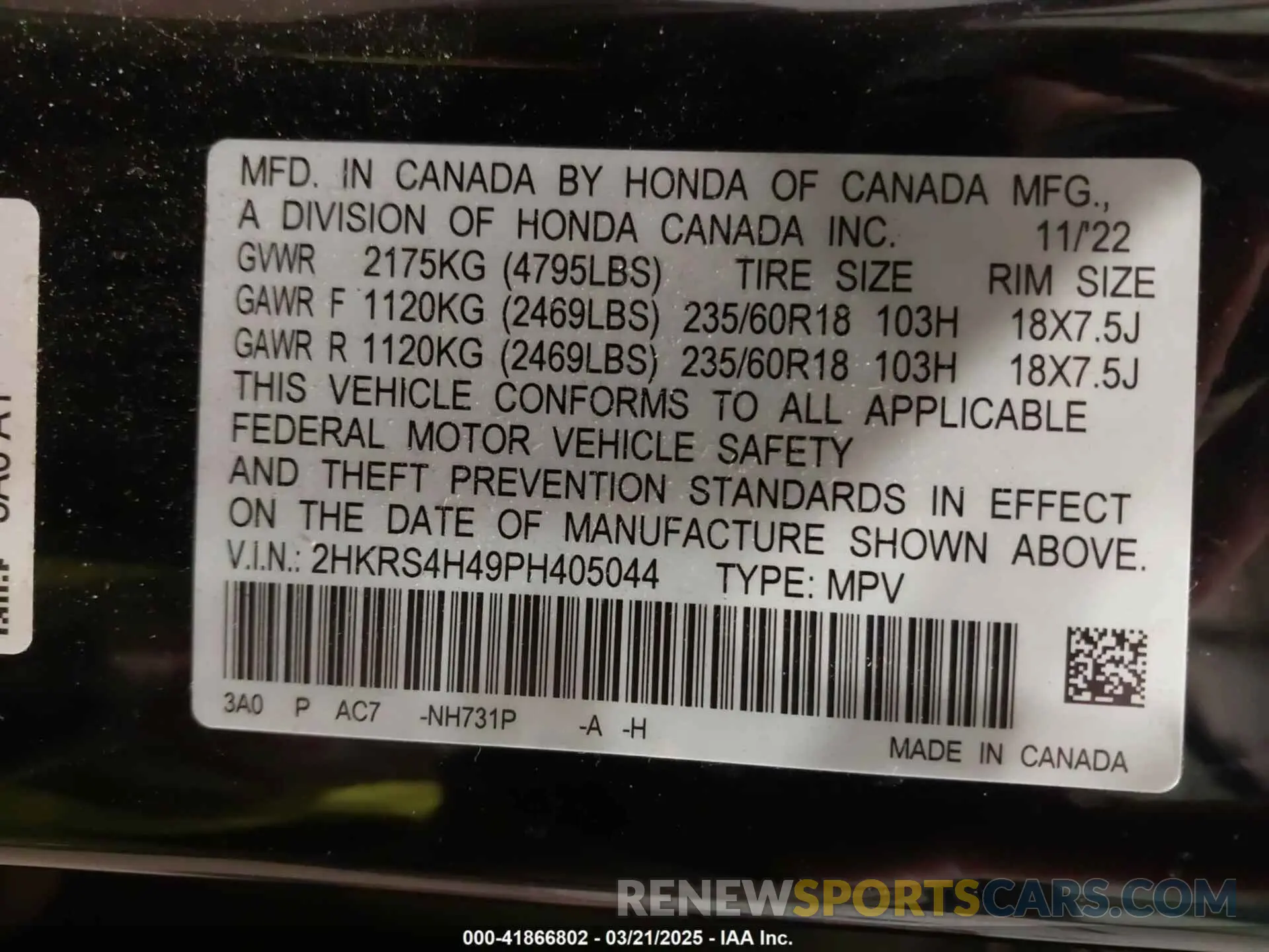 9 Photograph of a damaged car 2HKRS4H49PH405044 HONDA CR-V 2023