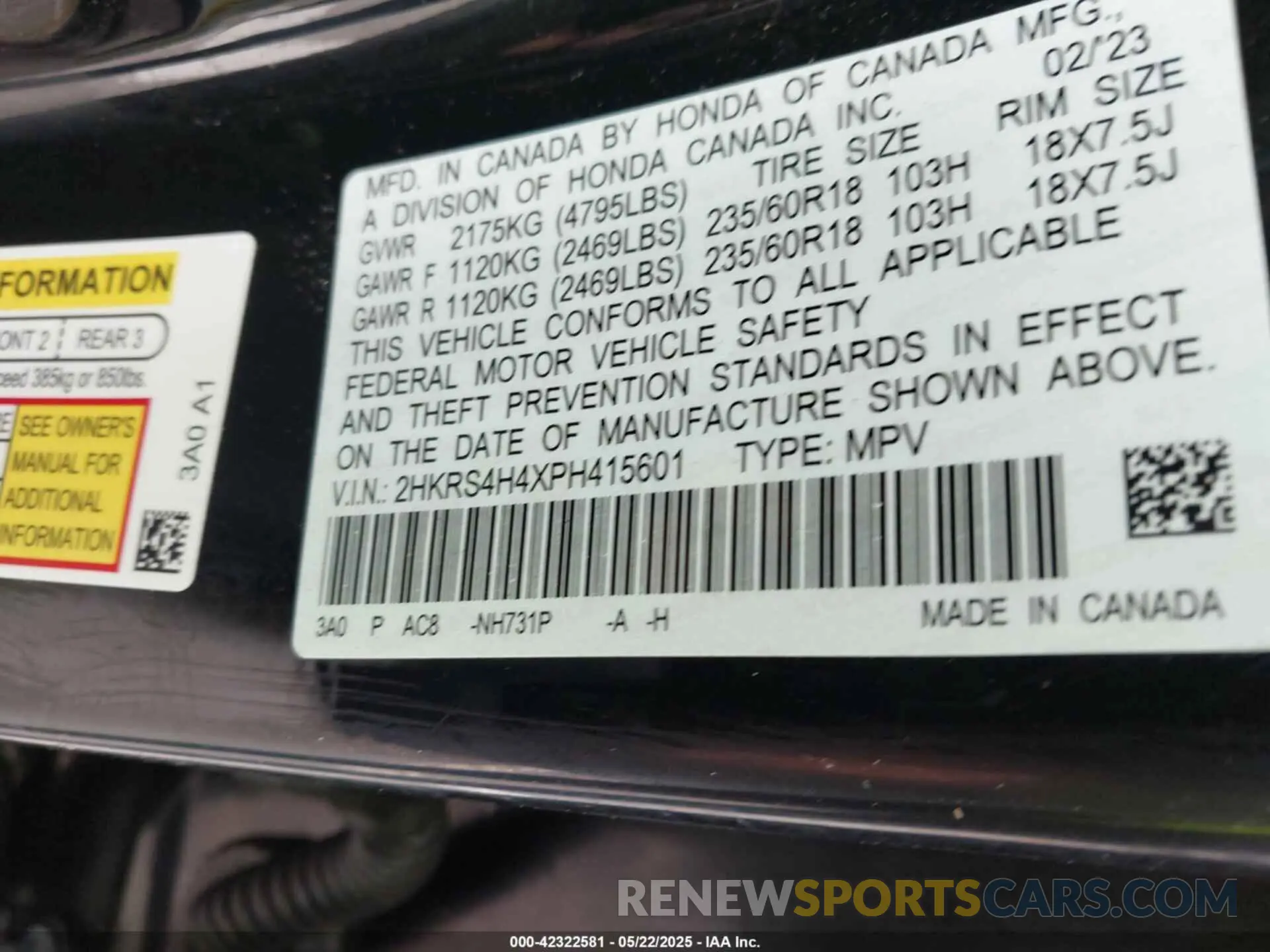 9 Photograph of a damaged car 2HKRS4H4XPH415601 HONDA CR-V 2023