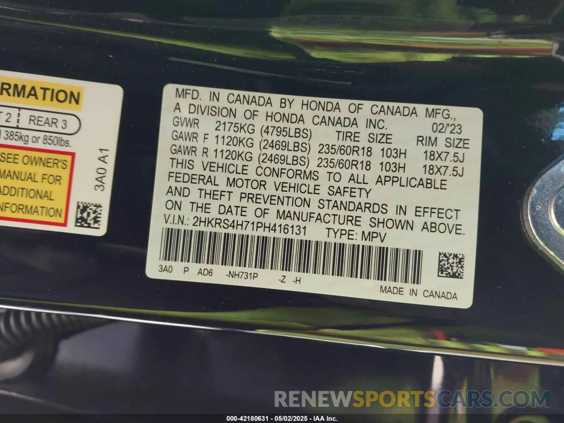 9 Photograph of a damaged car 2HKRS4H71PH416131 HONDA CR-V 2023