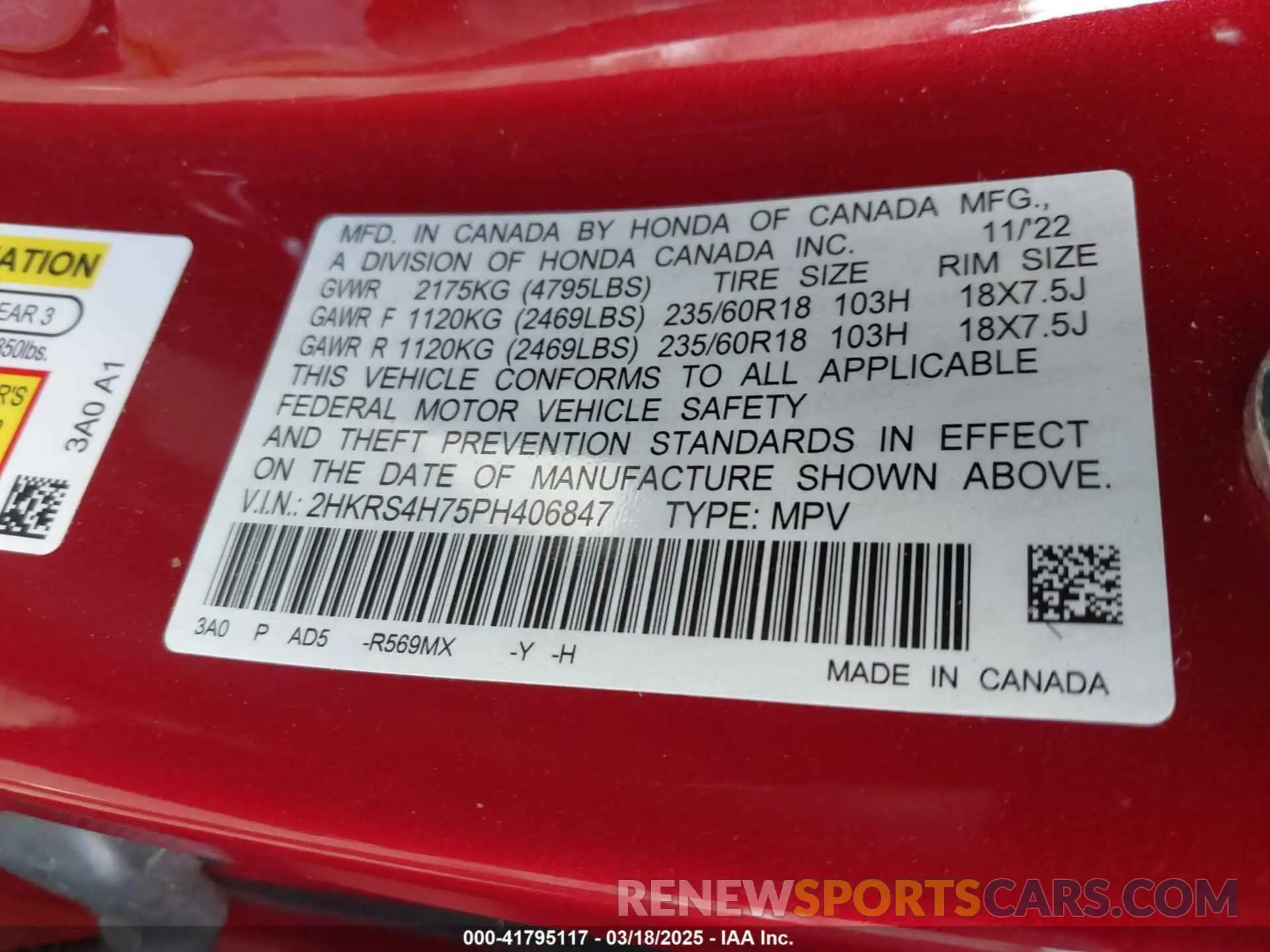 9 Photograph of a damaged car 2HKRS4H75PH406847 HONDA CR-V 2023