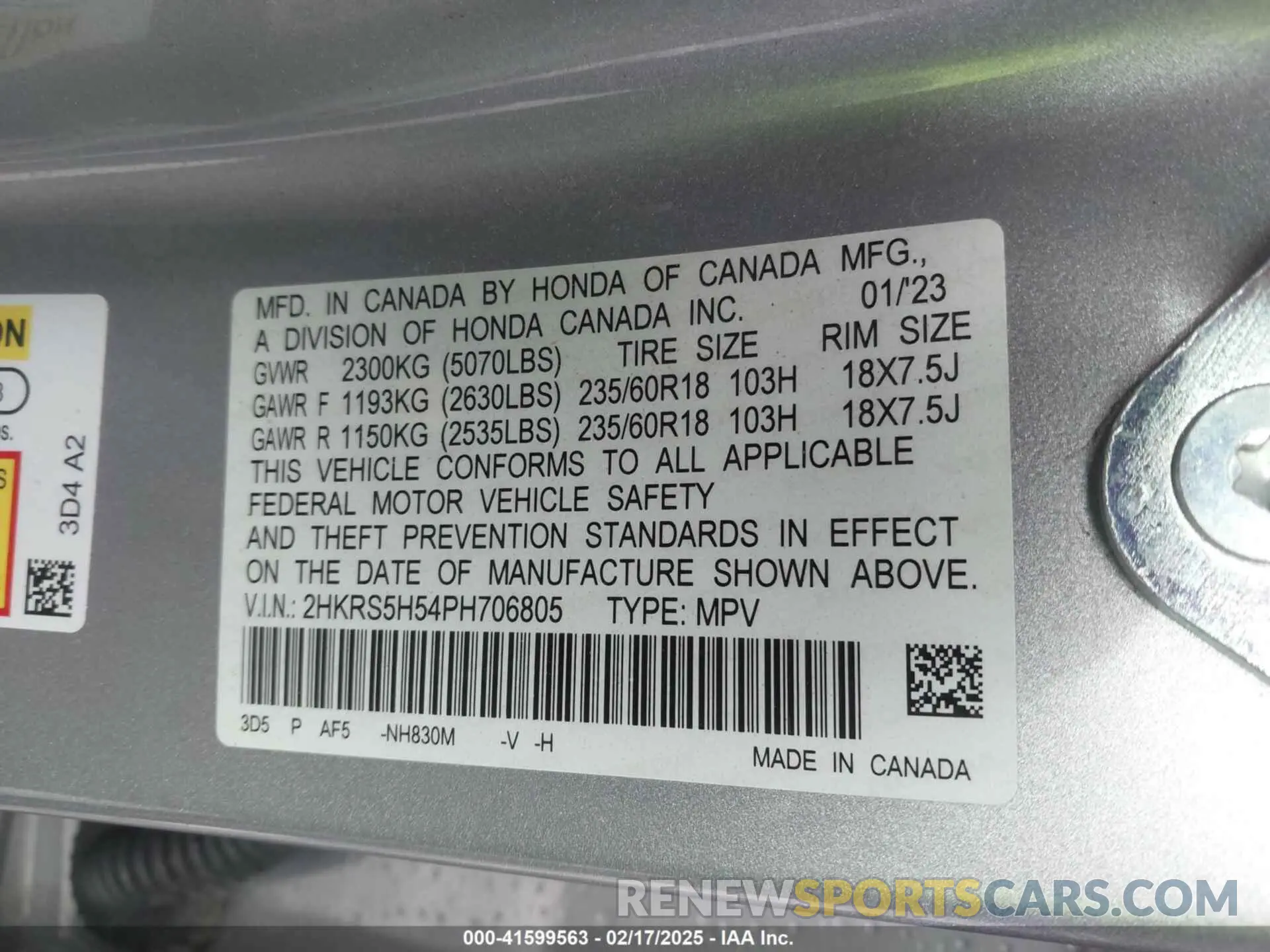 9 Photograph of a damaged car 2HKRS5H54PH706805 HONDA CR-V 2023