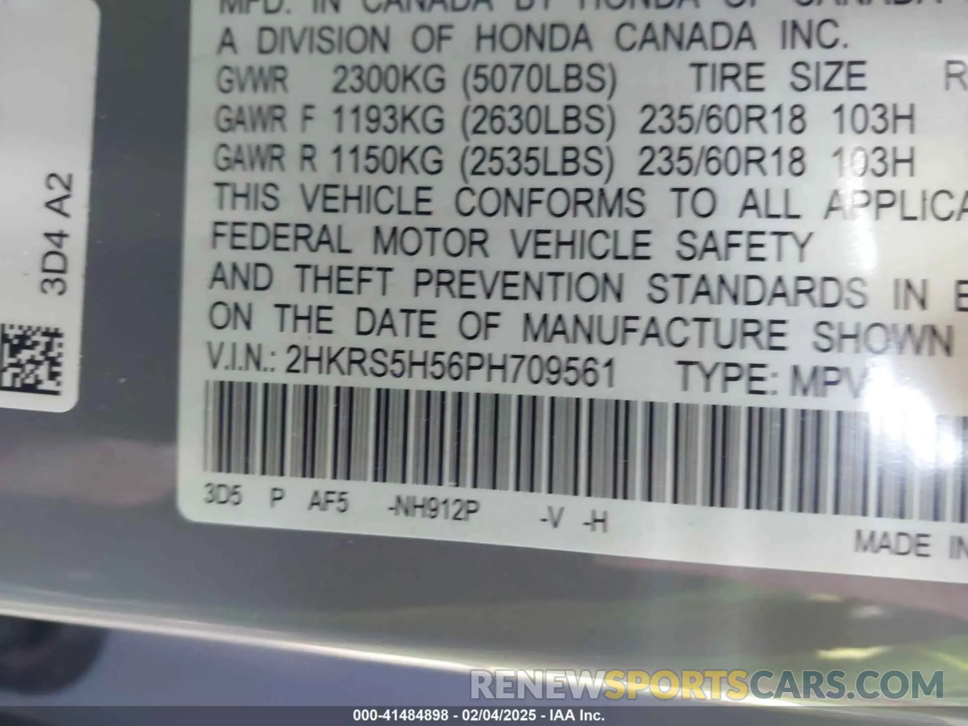 9 Photograph of a damaged car 2HKRS5H56PH709561 HONDA CR-V 2023